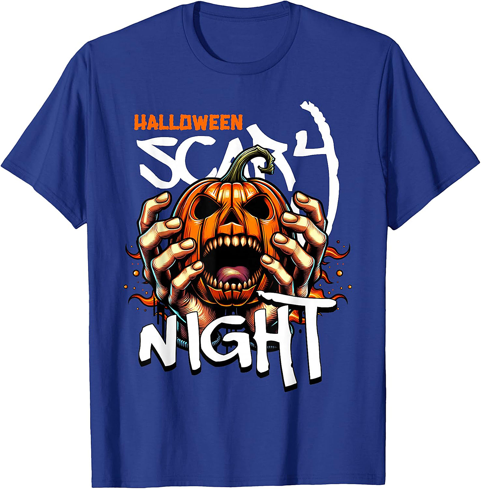 Halloween Scary Night Pumpkin Hands Graphic T-Shirt