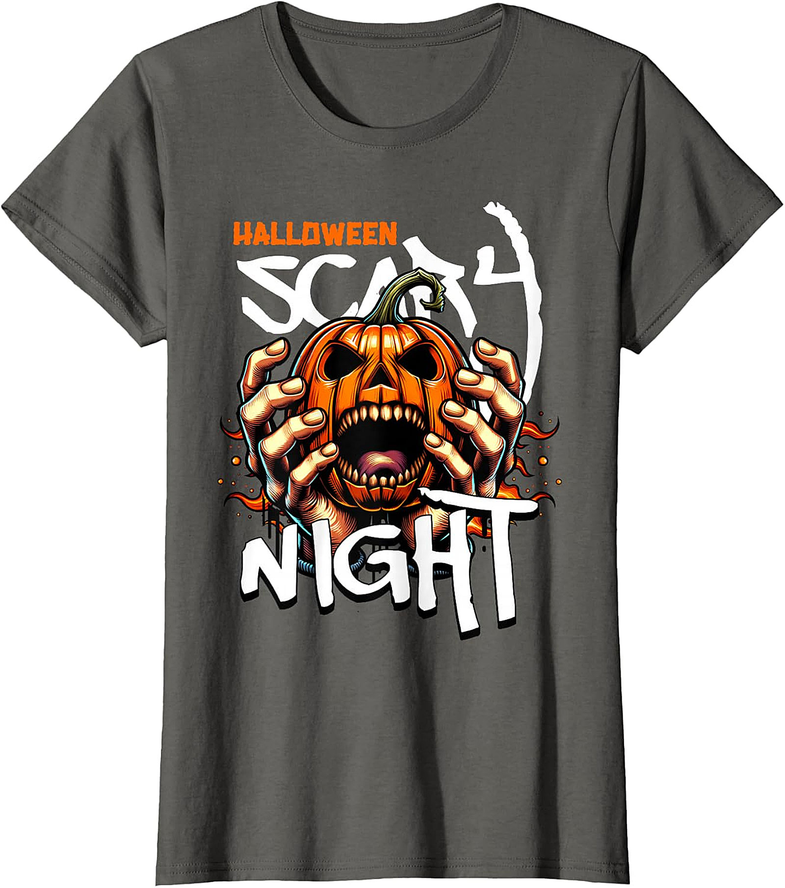 Halloween Scary Night Pumpkin Hands Graphic T-Shirt
