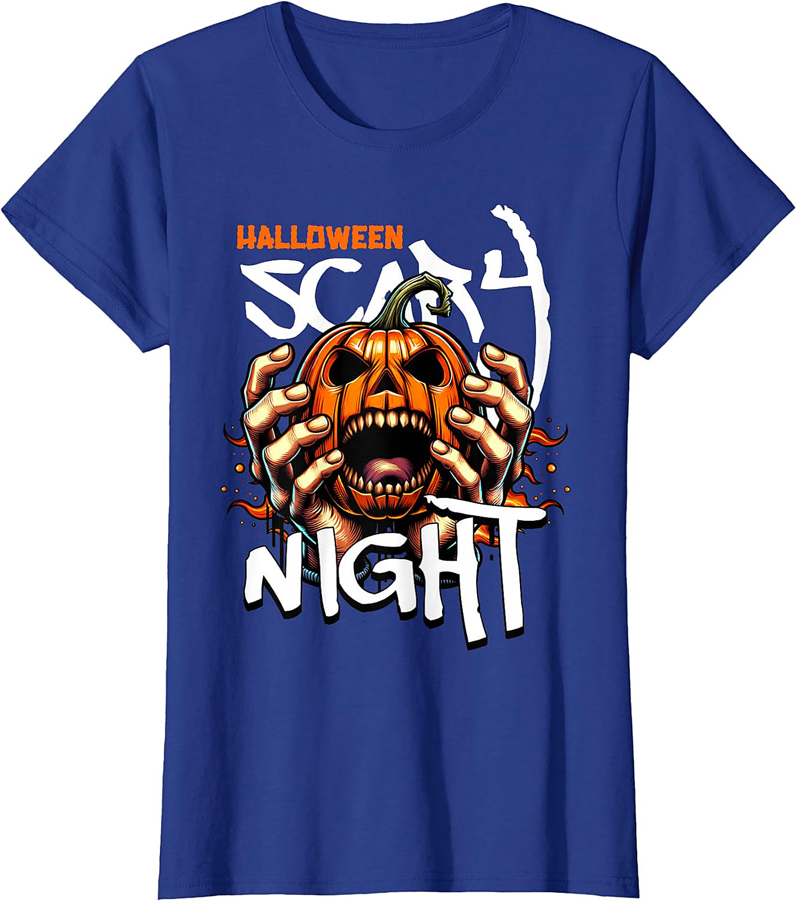 Halloween Scary Night Pumpkin Hands Graphic T-Shirt