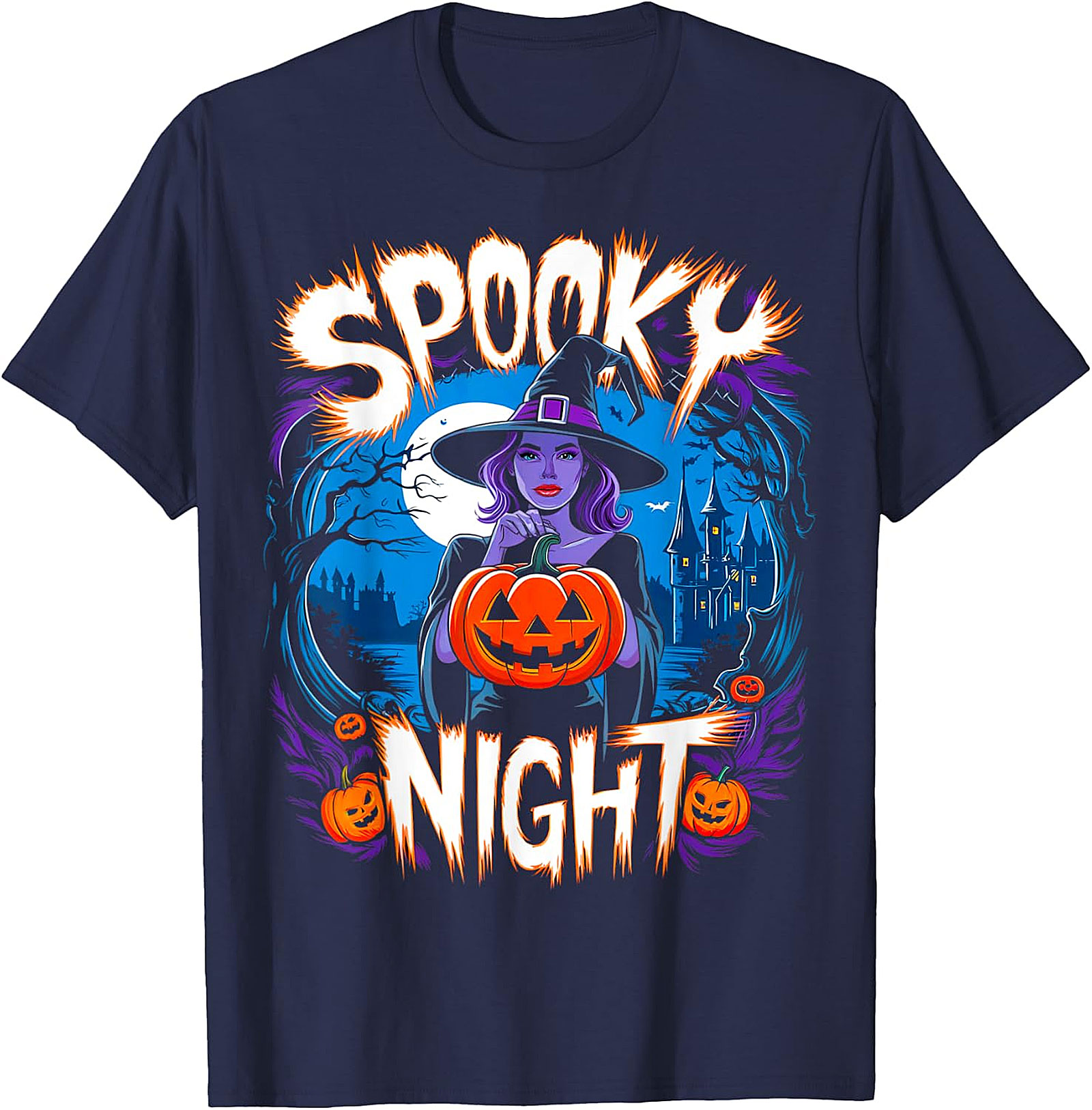 Spooky Night Witch Halloween T-Shirt | Enchantress Graphic Tee