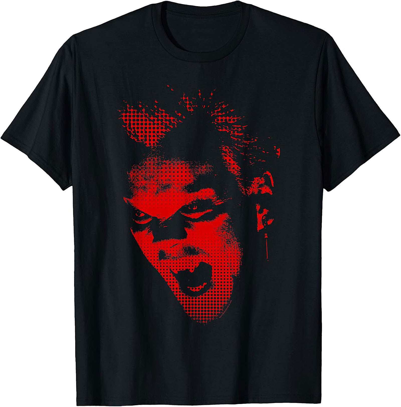 Red Screaming Face Graphic T-Shirt | Edgy Punk Rock Tee