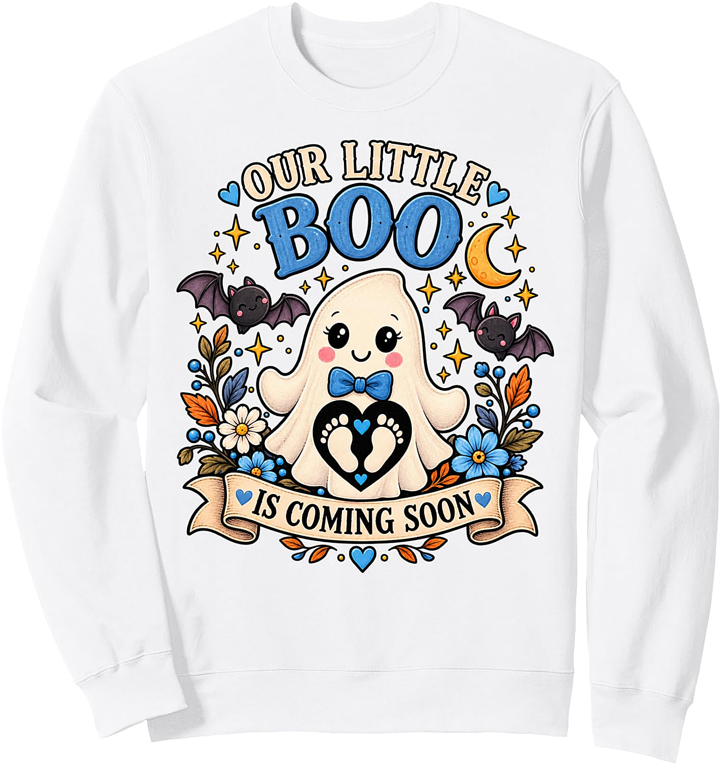 Little Boo Pregnancy Sweatshirt Halloween Baby Reveal