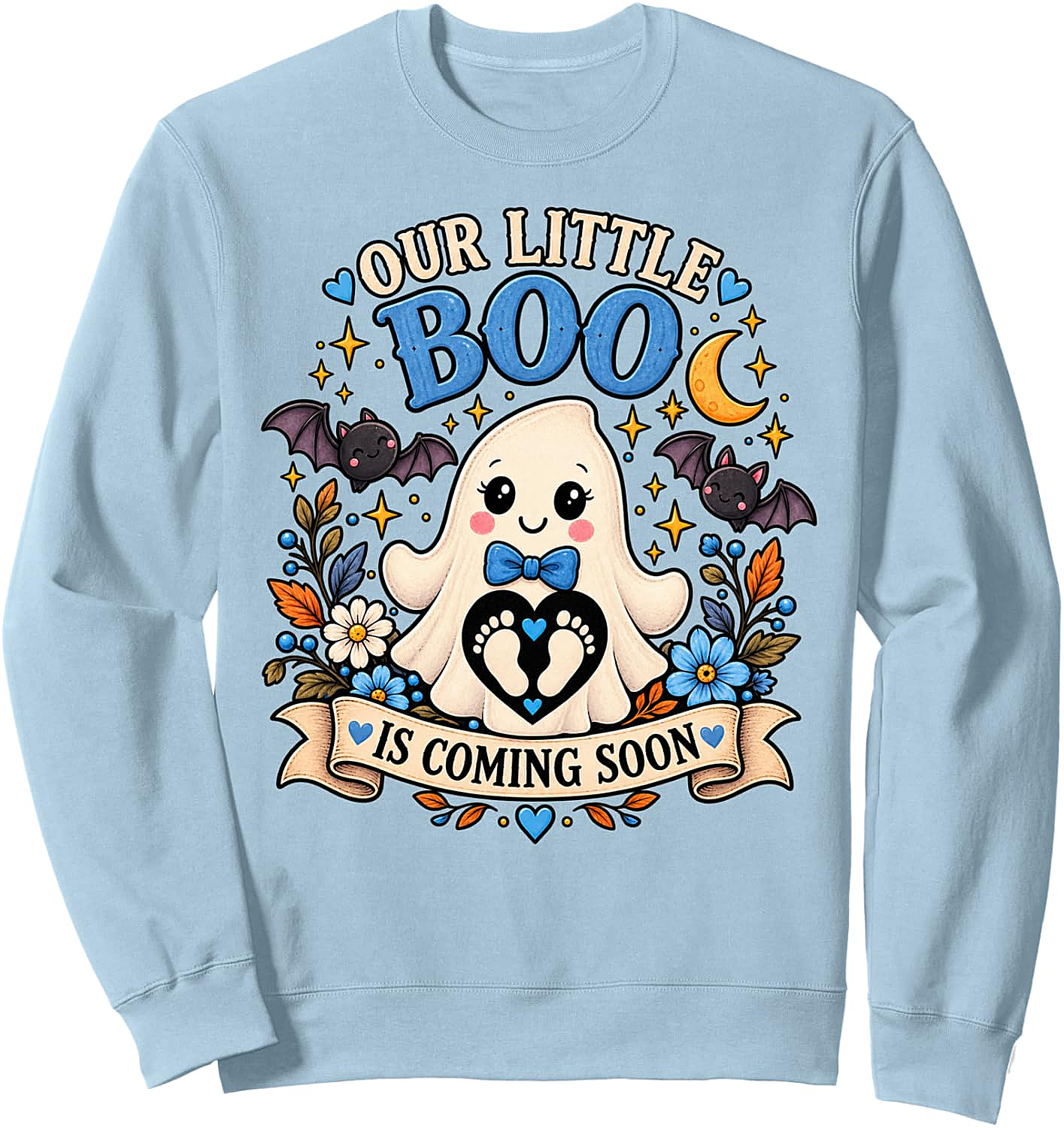 Little Boo Pregnancy Sweatshirt Halloween Baby Reveal