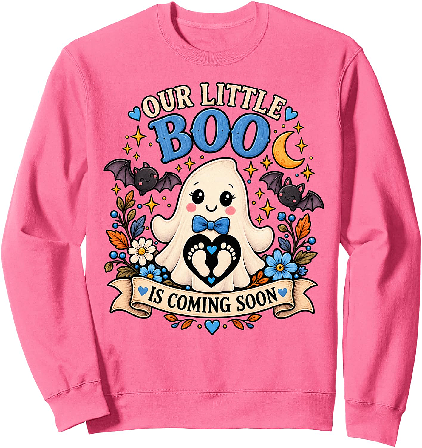 Little Boo Pregnancy Sweatshirt Halloween Baby Reveal