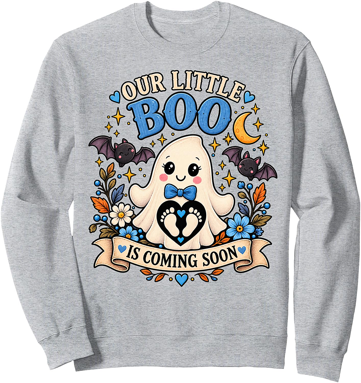 Little Boo Pregnancy Sweatshirt Halloween Baby Reveal