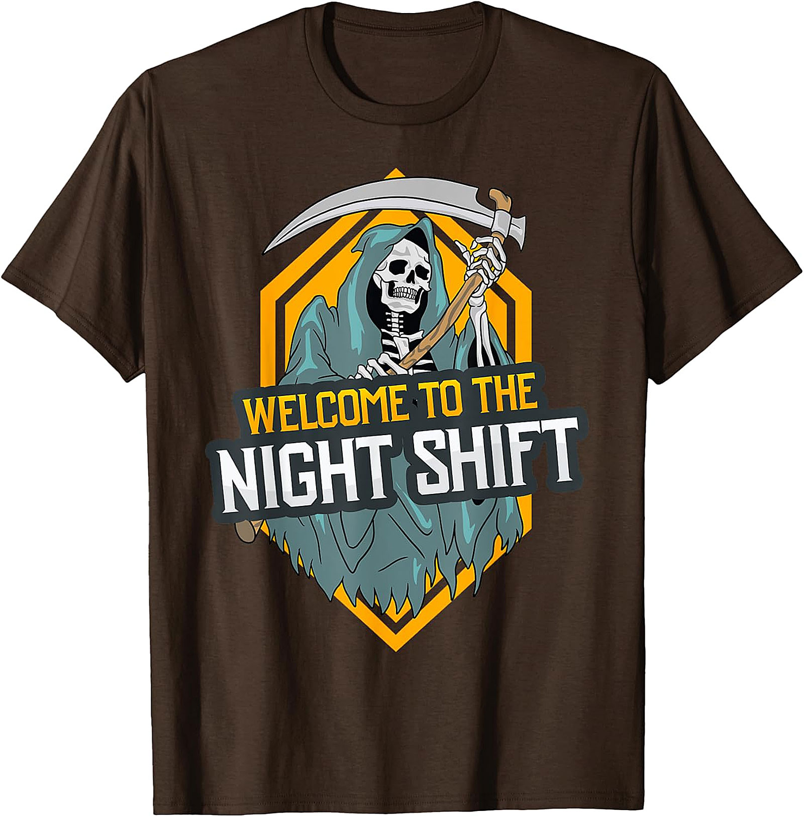 Welcome to the Night Shift Grim Reaper Black Tee