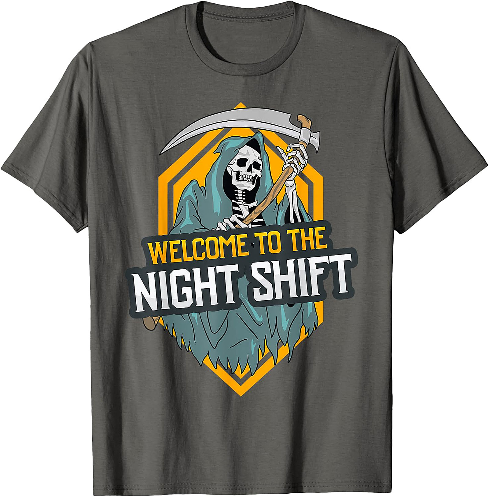 Welcome to the Night Shift Grim Reaper Black Tee
