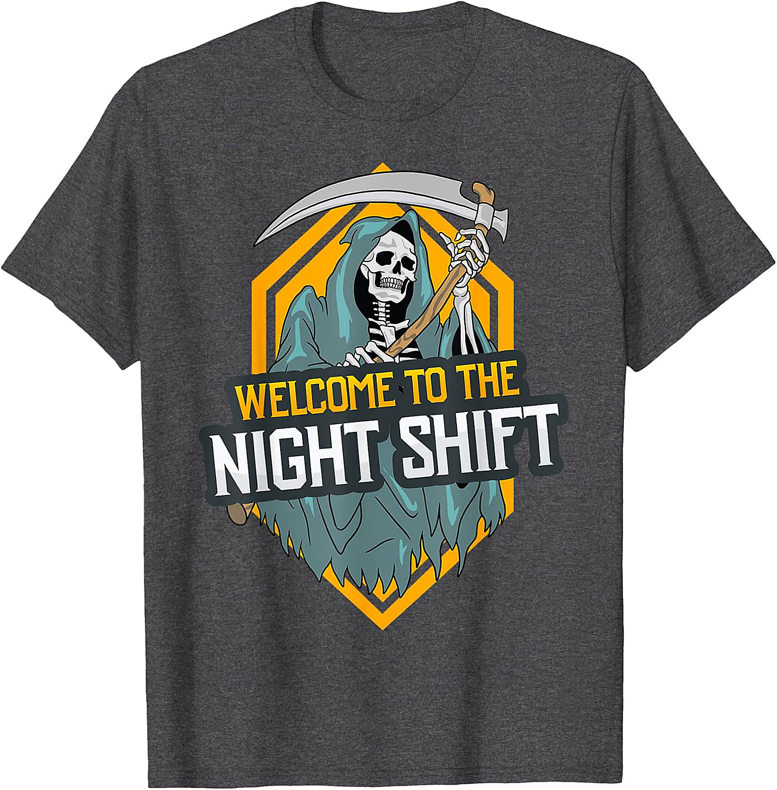 Welcome to the Night Shift Grim Reaper Black Tee
