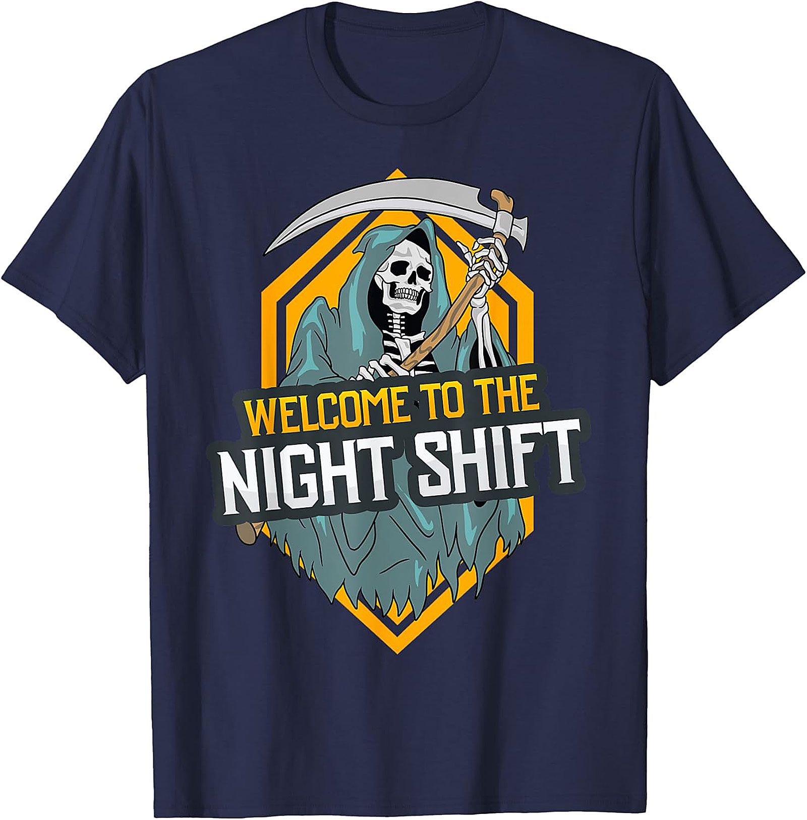 Welcome to the Night Shift Grim Reaper Black Tee