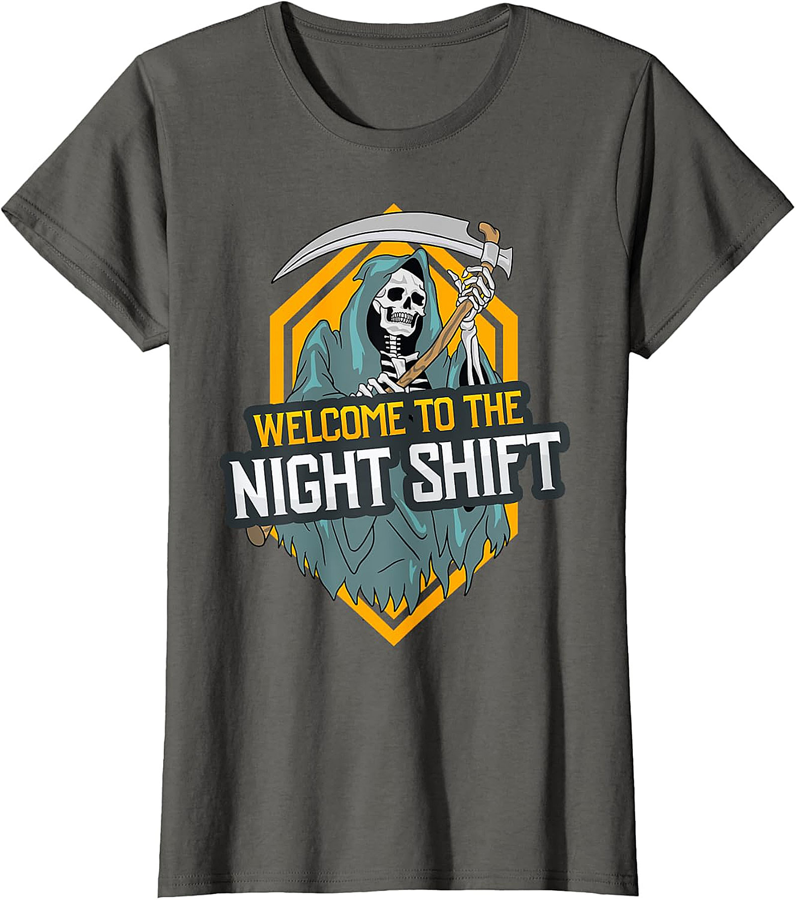 Welcome to the Night Shift Grim Reaper Black Tee