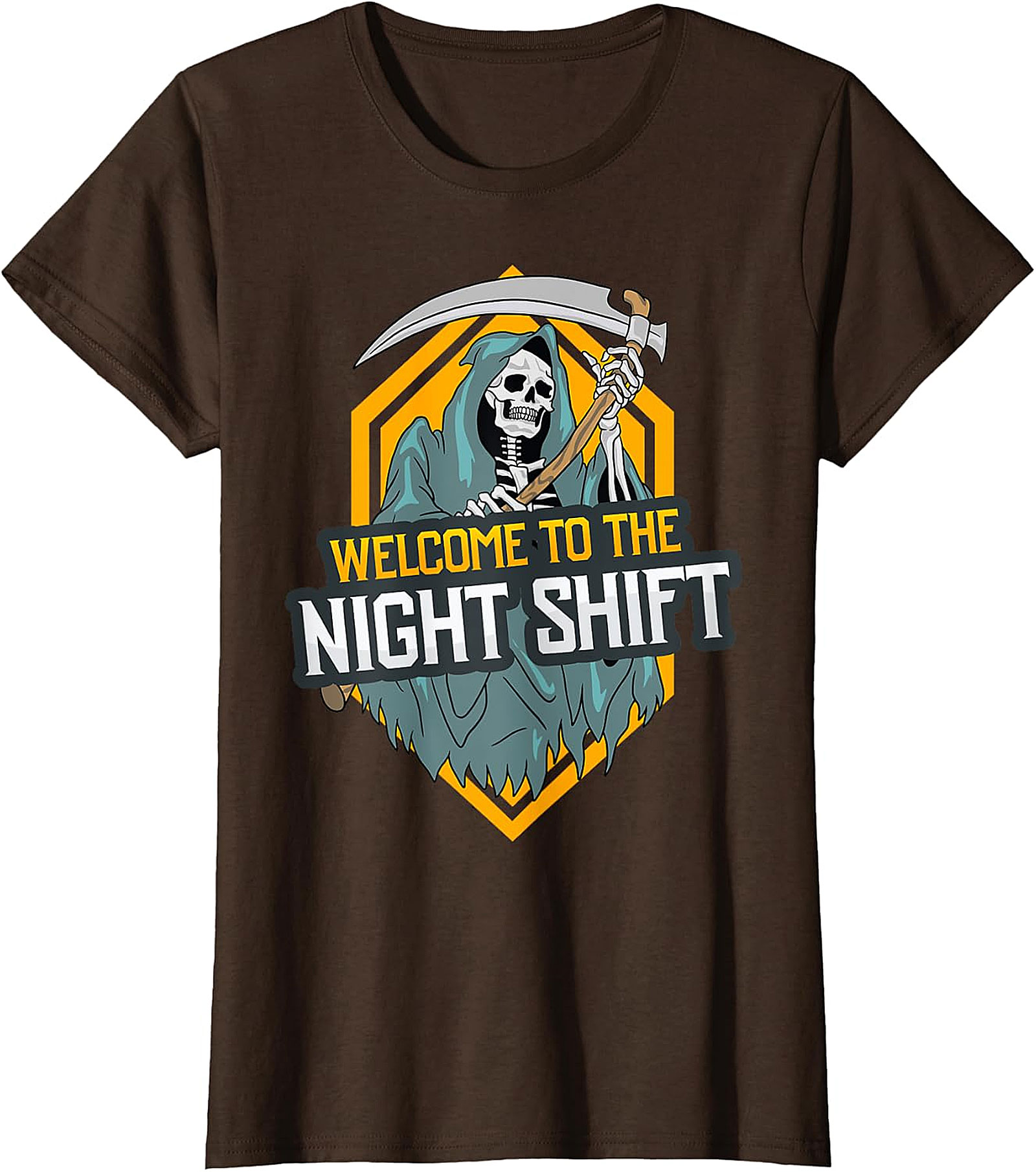 Welcome to the Night Shift Grim Reaper Black Tee
