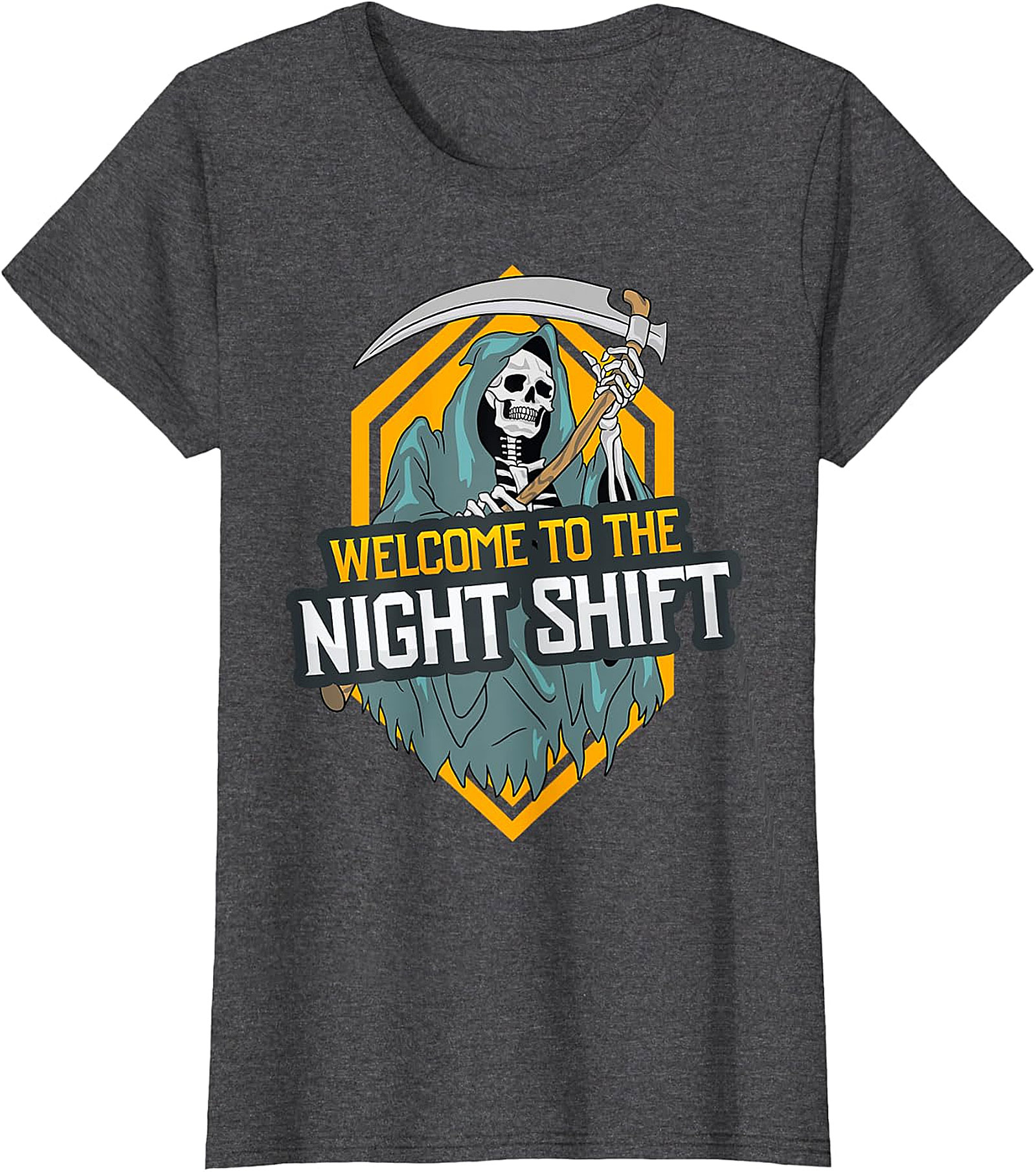 Welcome to the Night Shift Grim Reaper Black Tee