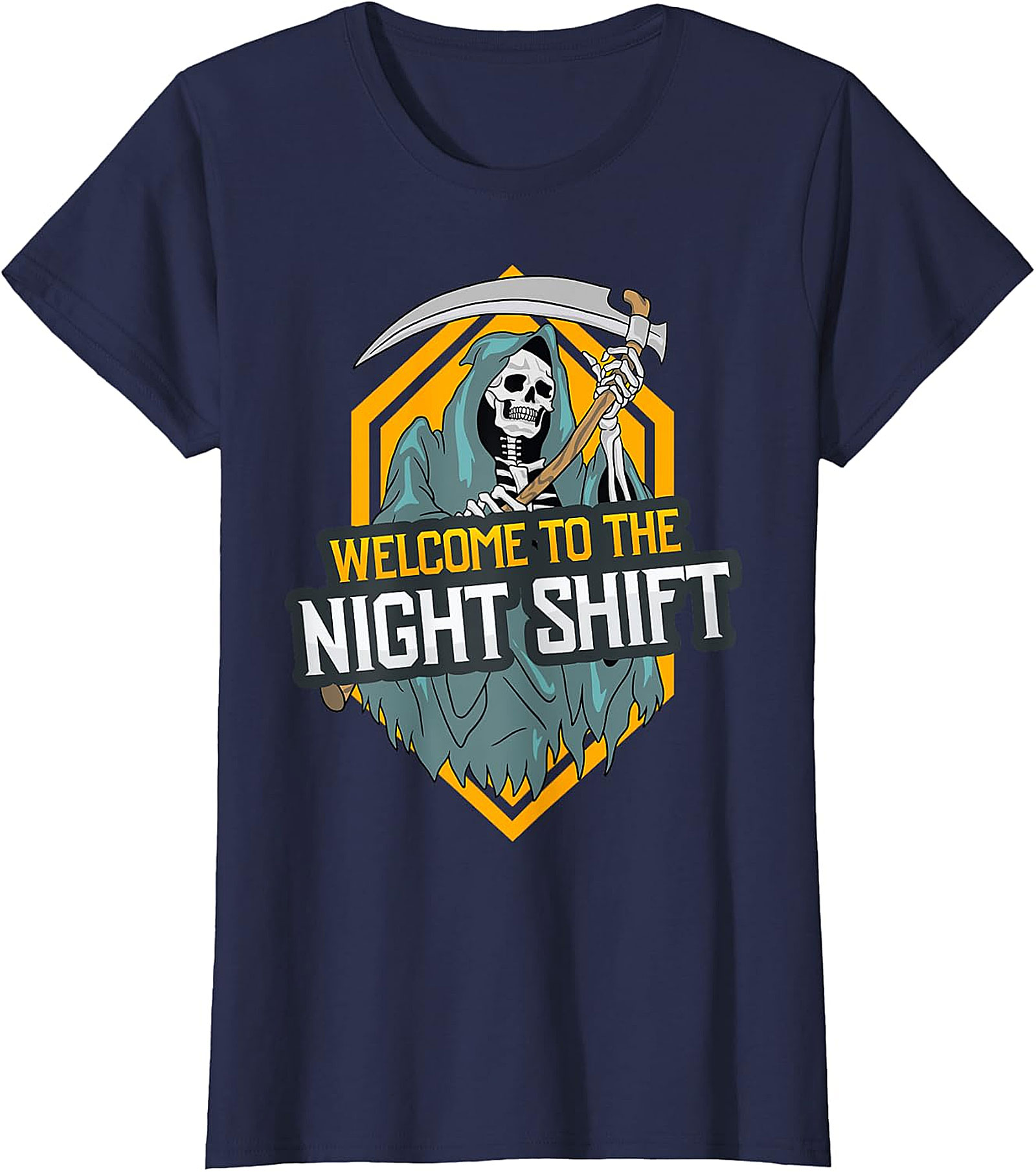 Welcome to the Night Shift Grim Reaper Black Tee