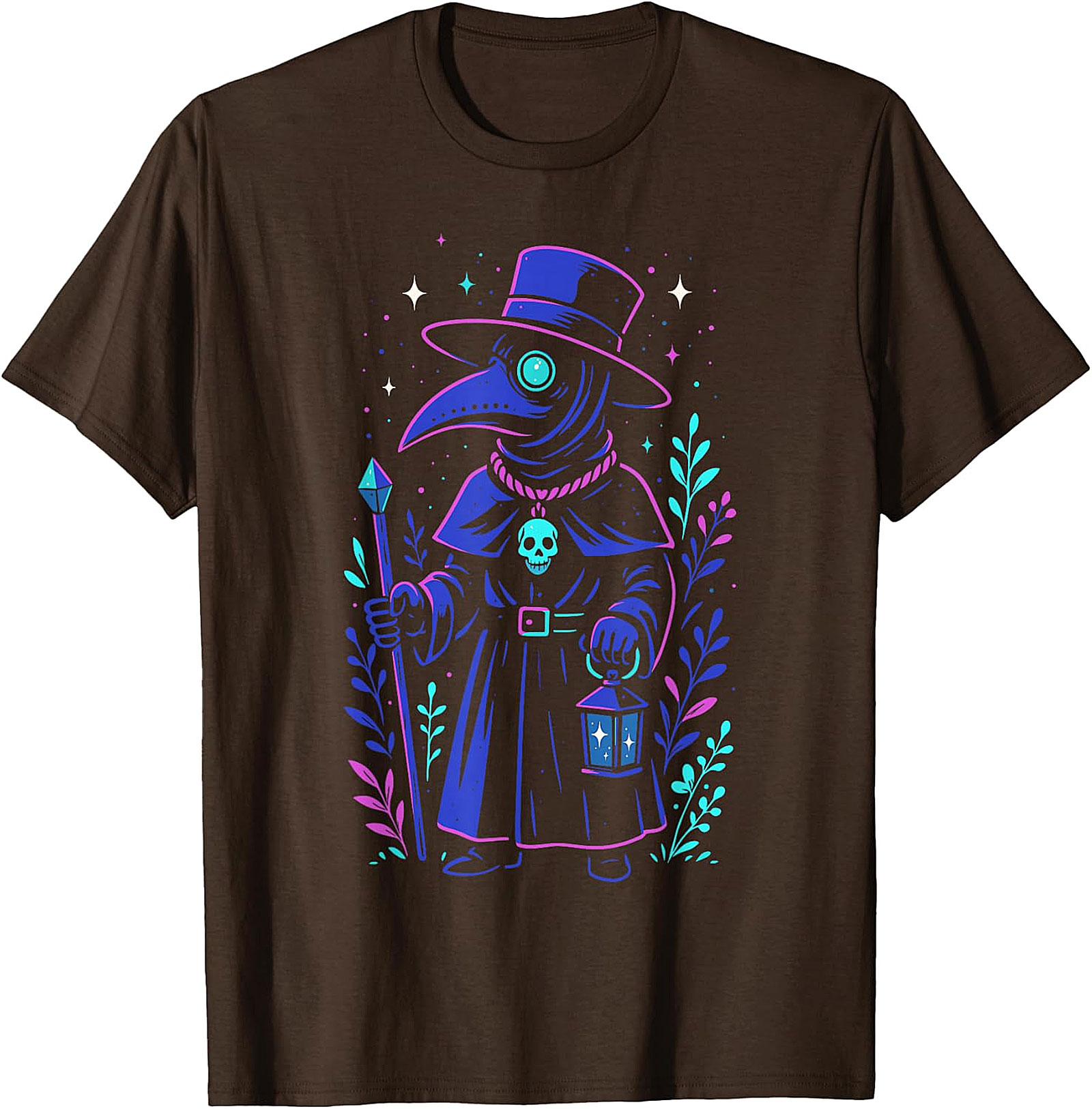 Mystical Cosmic Plague Doctor T-Shirt | Unique Gothic Apparel