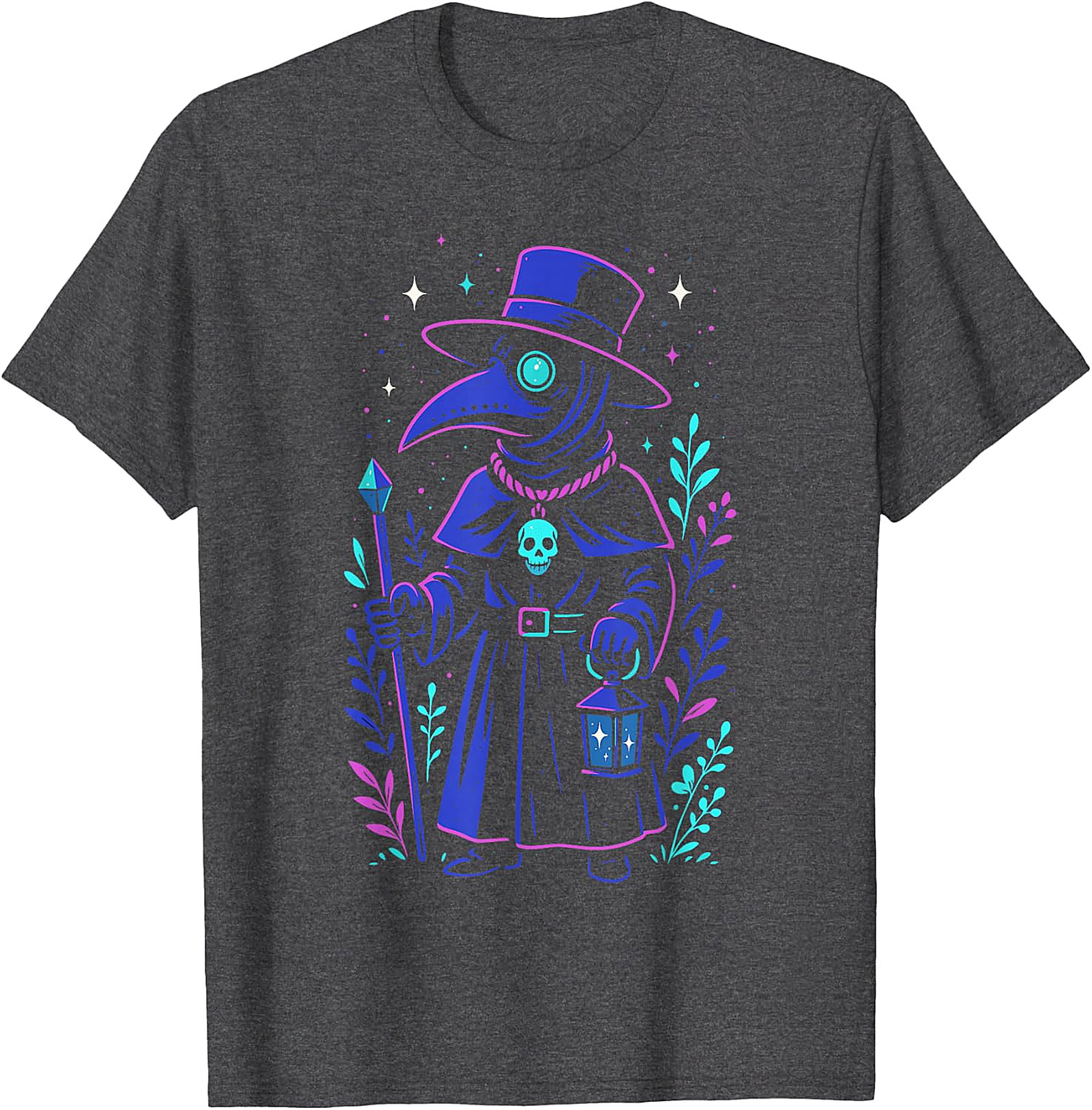 Mystical Cosmic Plague Doctor T-Shirt | Unique Gothic Apparel