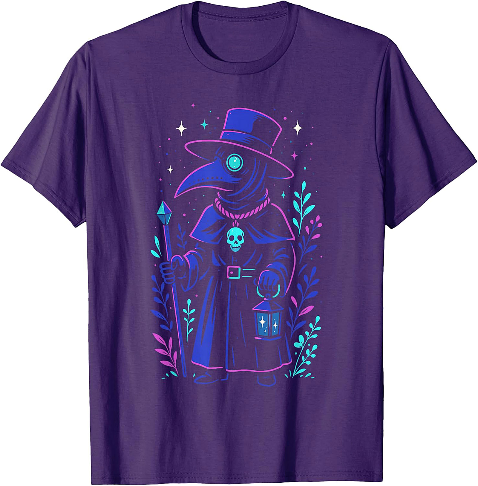 Mystical Cosmic Plague Doctor T-Shirt | Unique Gothic Apparel