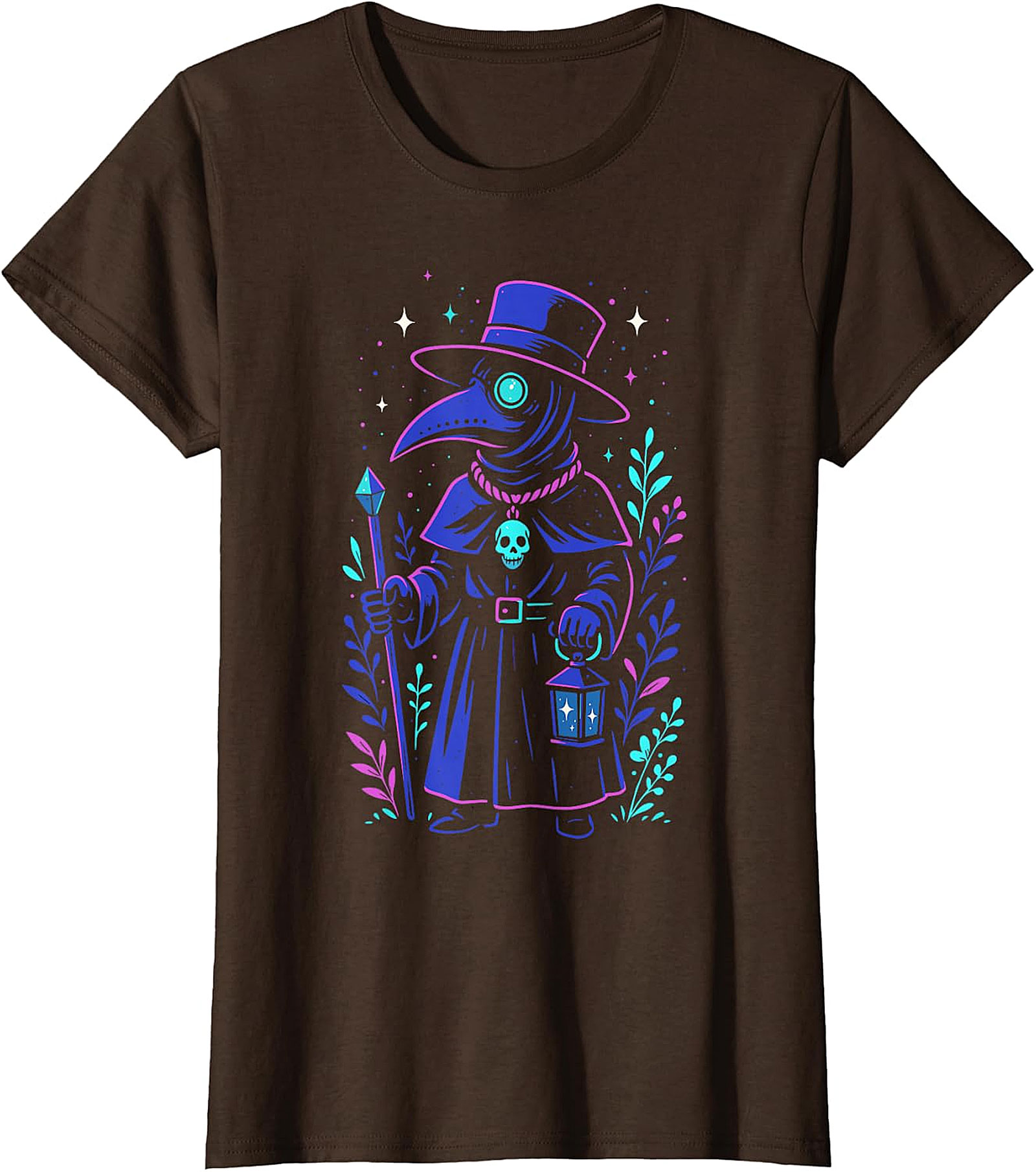Mystical Cosmic Plague Doctor T-Shirt | Unique Gothic Apparel
