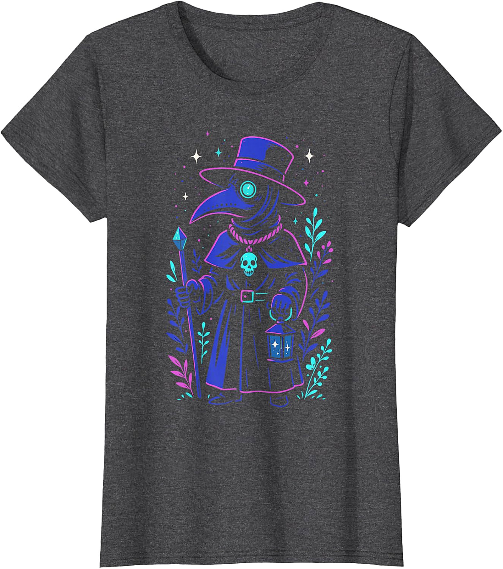 Mystical Cosmic Plague Doctor T-Shirt | Unique Gothic Apparel
