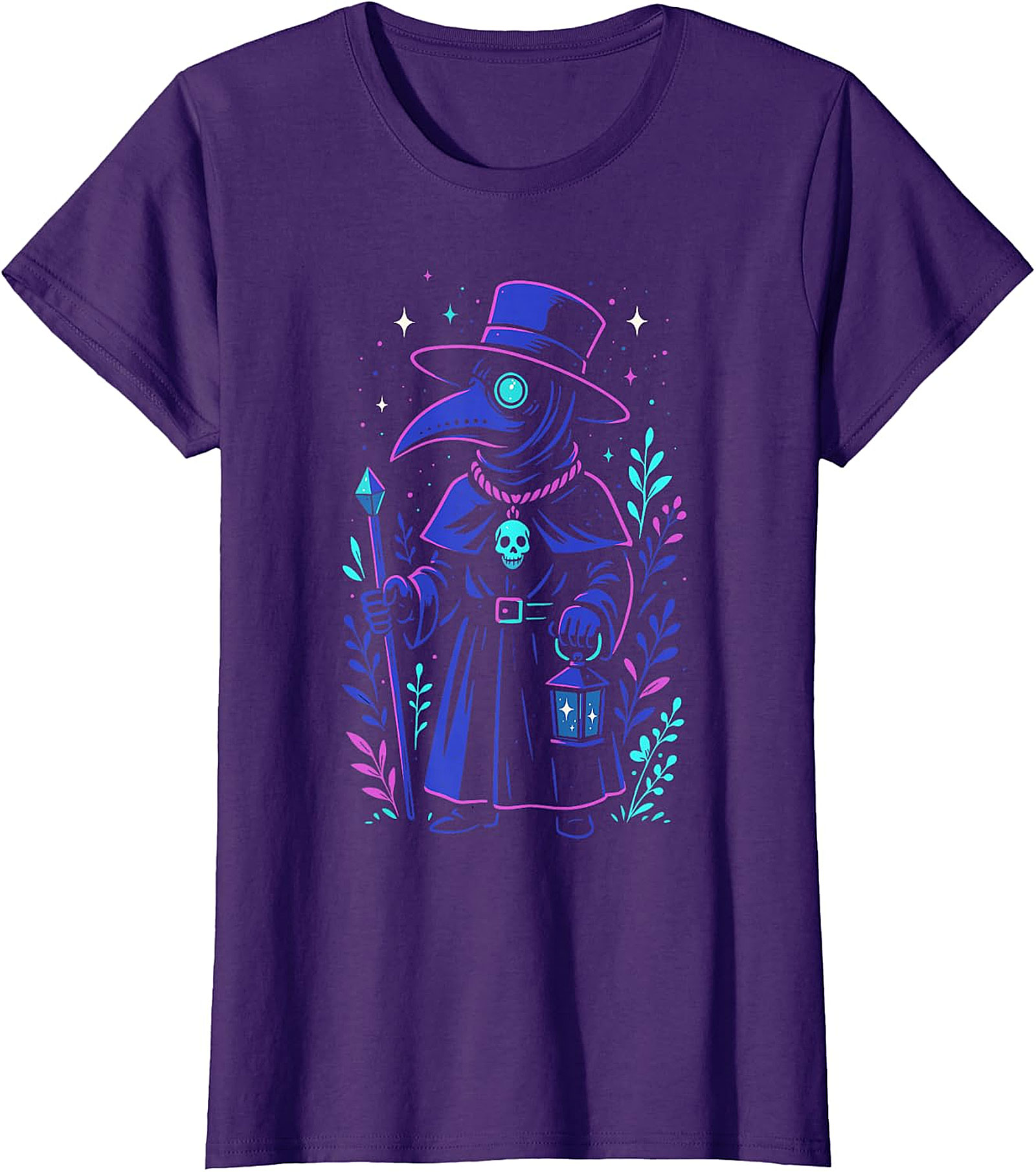Mystical Cosmic Plague Doctor T-Shirt | Unique Gothic Apparel