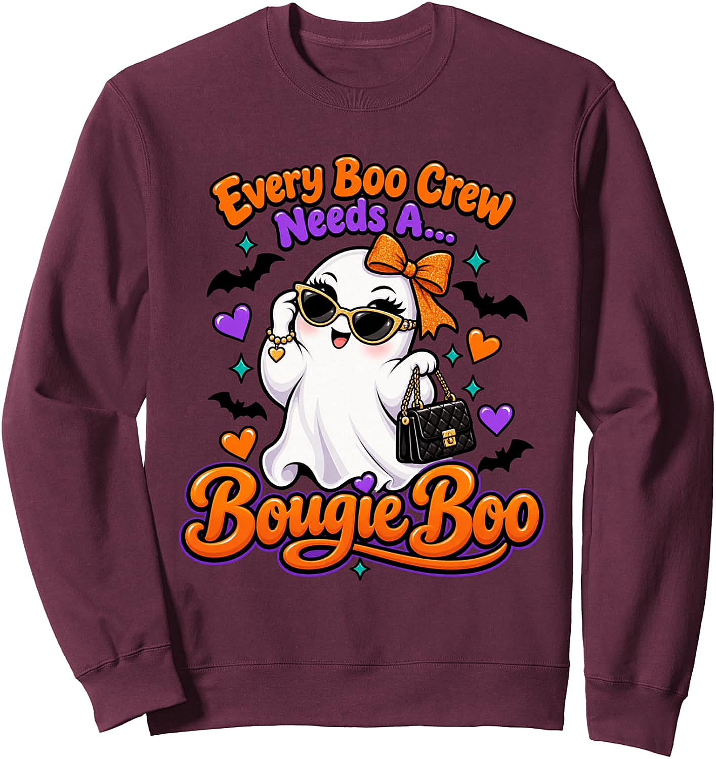 Bougie Boo Crew Sweatshirt Funny Halloween Graphic Tee