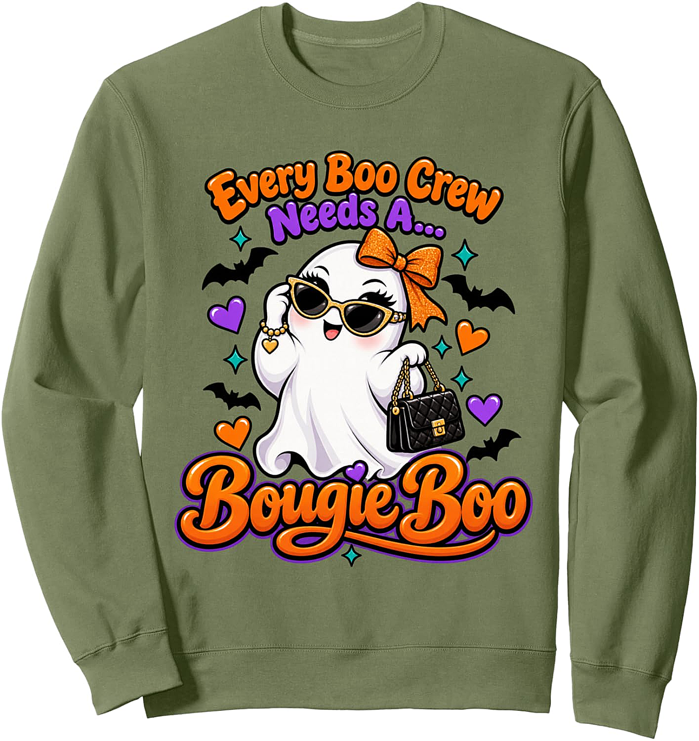 Bougie Boo Crew Sweatshirt Funny Halloween Graphic Tee