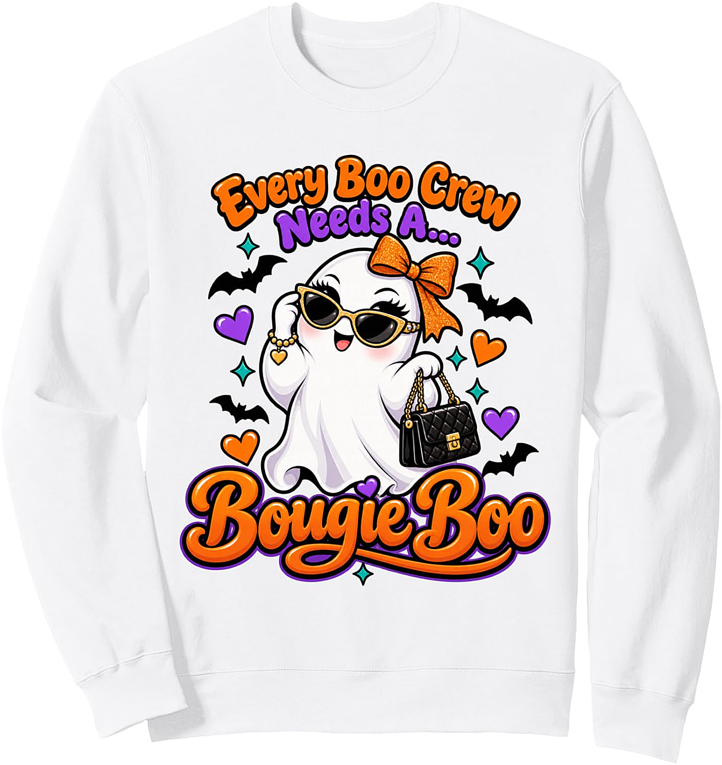 Bougie Boo Crew Sweatshirt Funny Halloween Graphic Tee