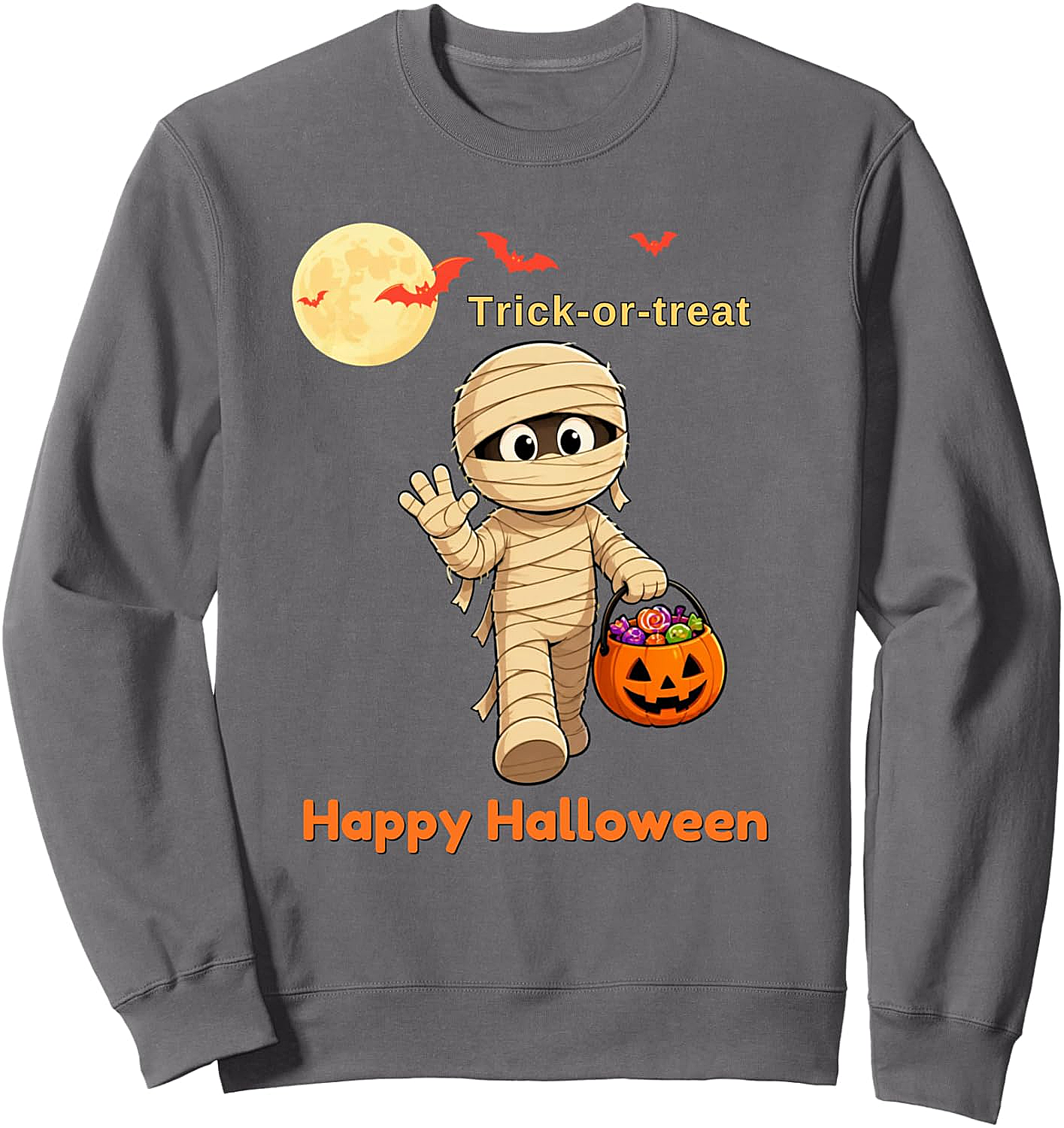 Cute Mummy Halloween Sweatshirt Trick-or-Treat Fun