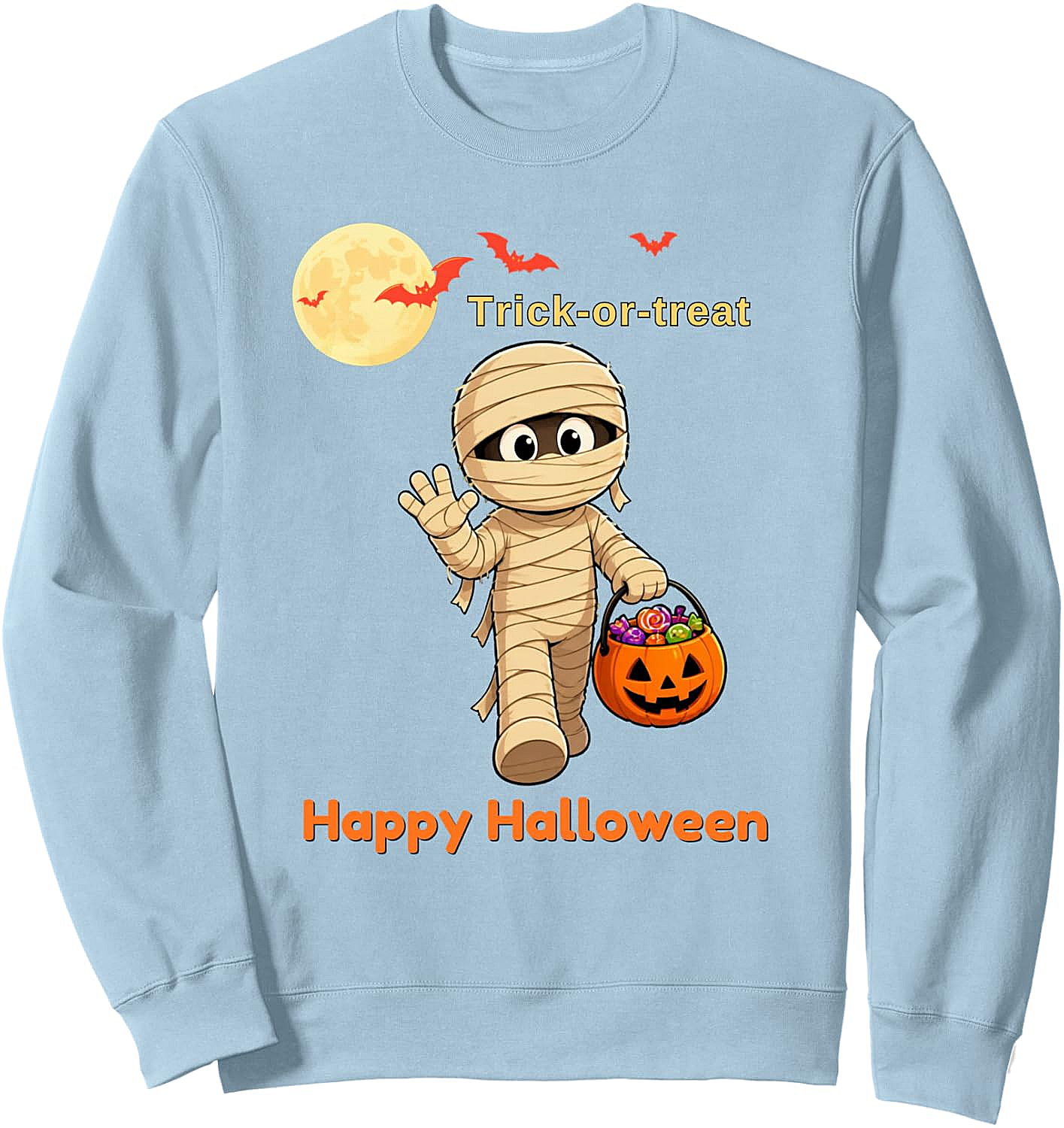Cute Mummy Halloween Sweatshirt Trick-or-Treat Fun