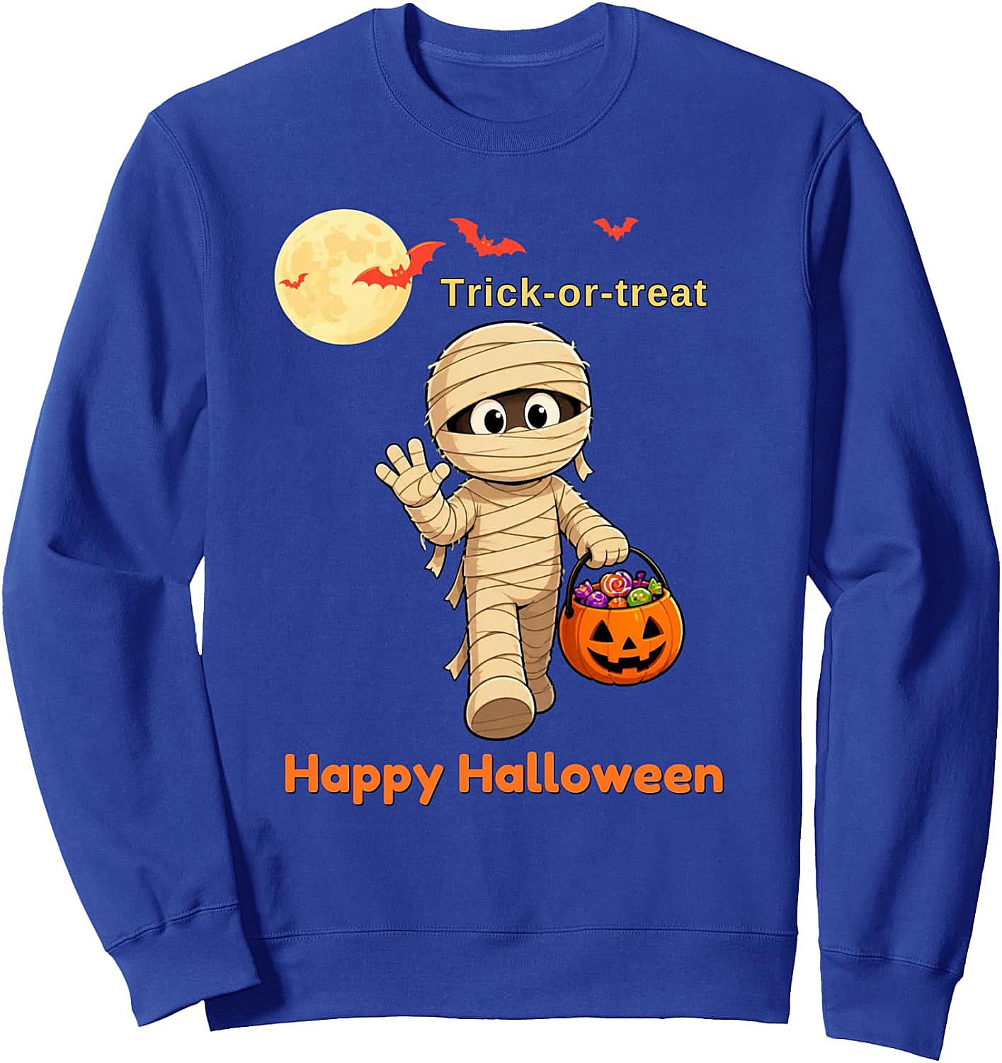 Cute Mummy Halloween Sweatshirt Trick-or-Treat Fun