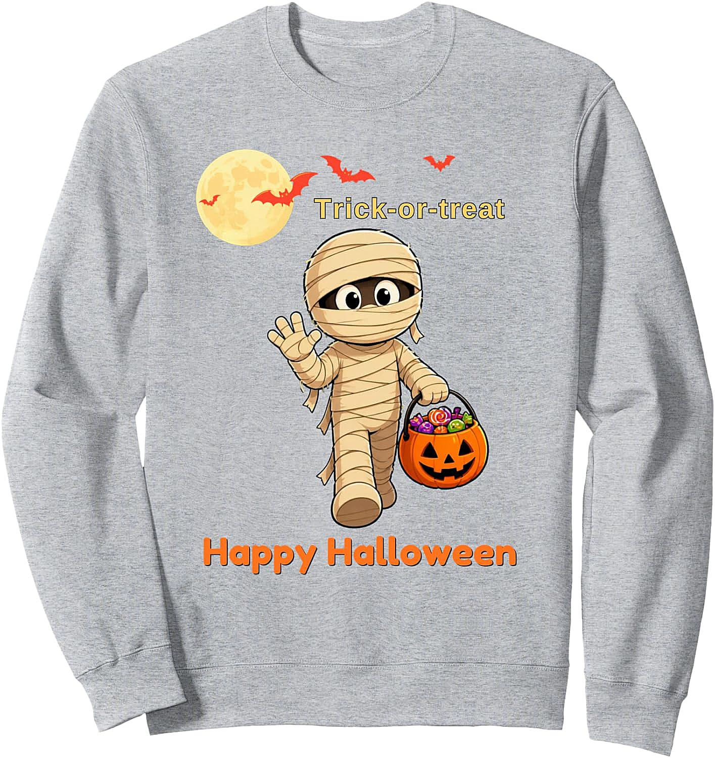 Cute Mummy Halloween Sweatshirt Trick-or-Treat Fun