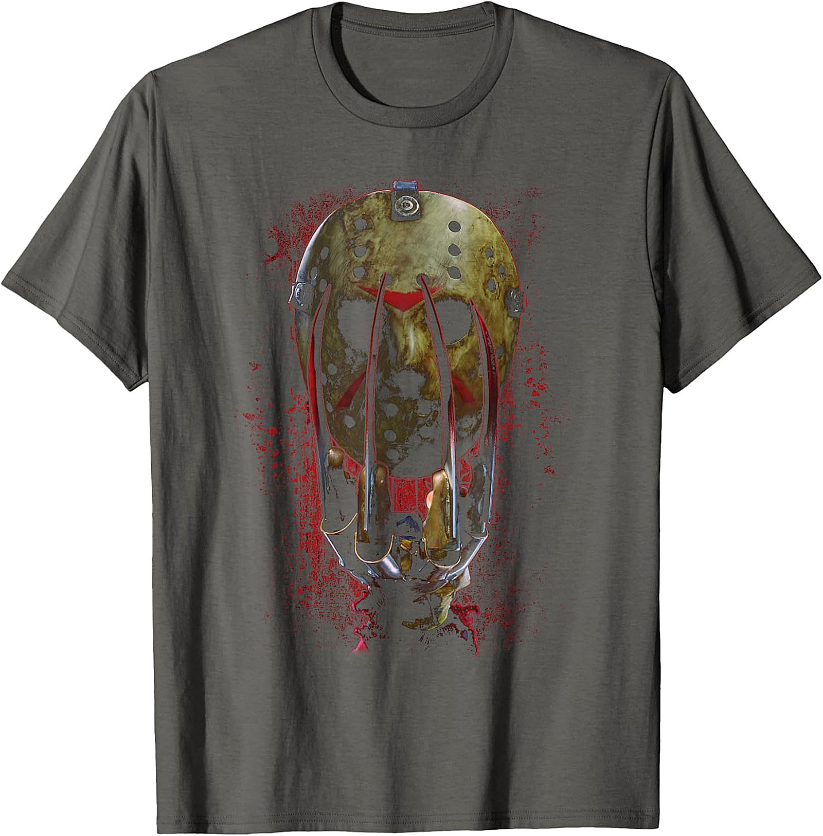 Horror Icons Crossover Mask & Claws Graphic T-Shirt