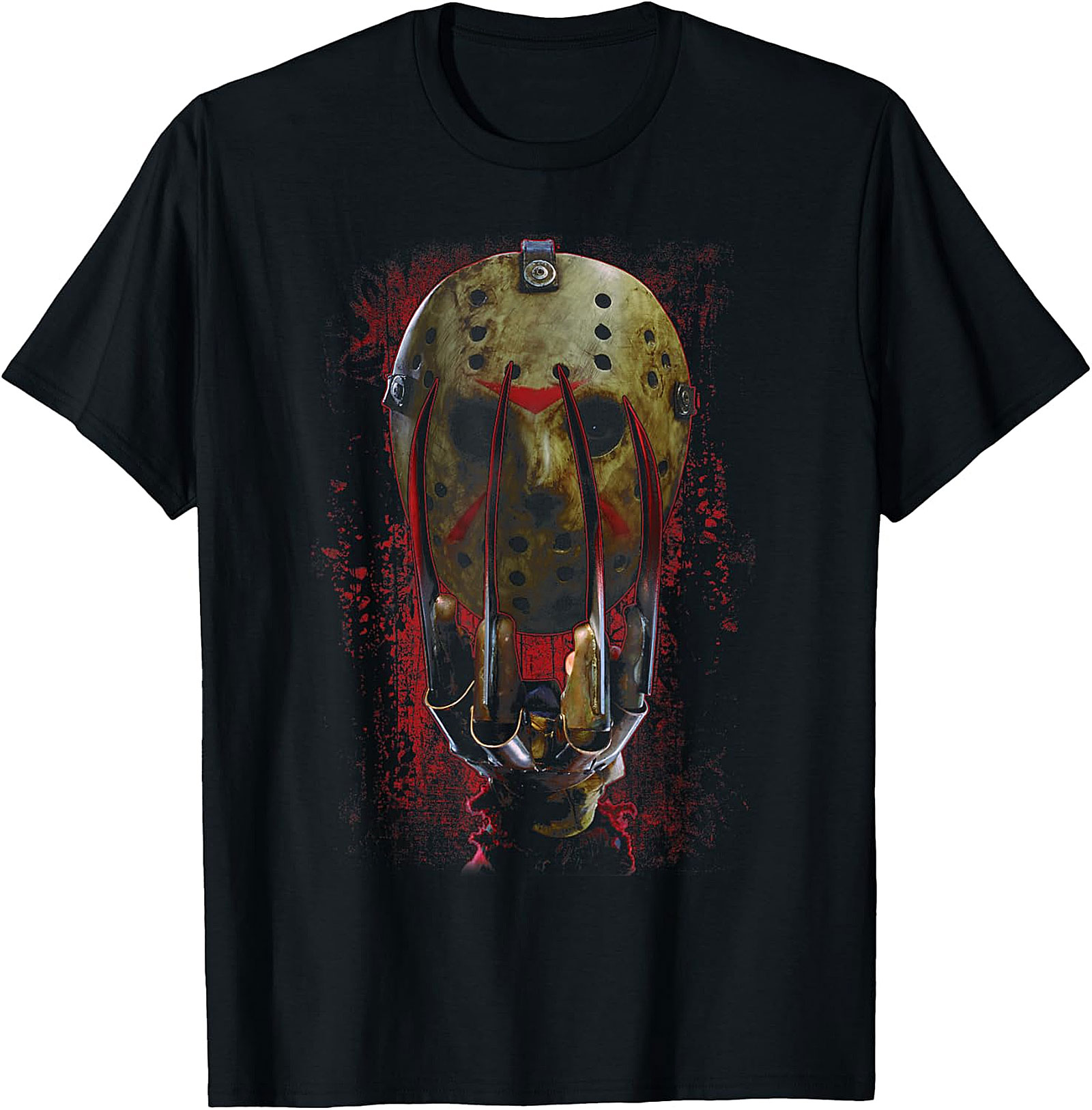 Horror Icons Crossover Mask & Claws Graphic T-Shirt