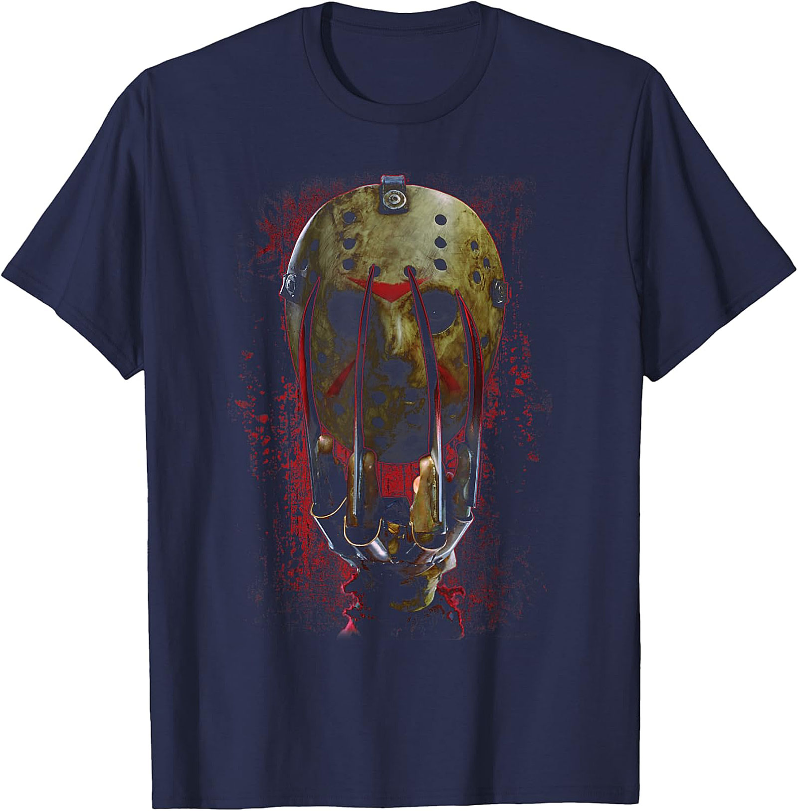 Horror Icons Crossover Mask & Claws Graphic T-Shirt