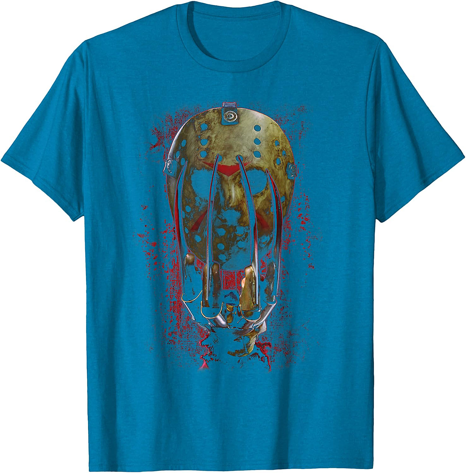 Horror Icons Crossover Mask & Claws Graphic T-Shirt