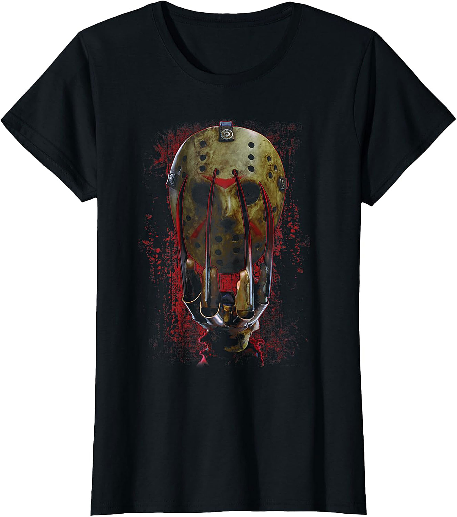 Horror Icons Crossover Mask & Claws Graphic T-Shirt