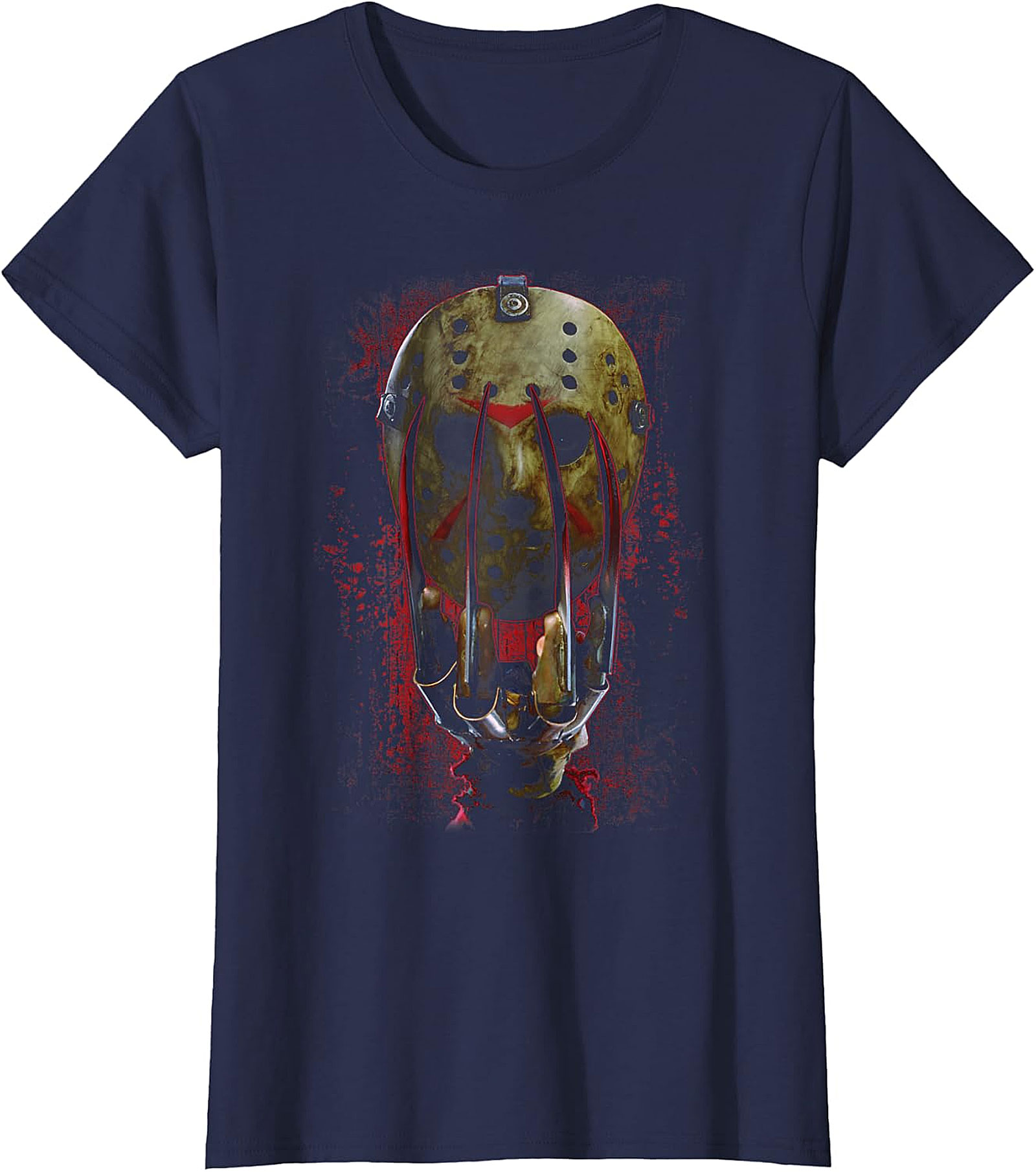 Horror Icons Crossover Mask & Claws Graphic T-Shirt