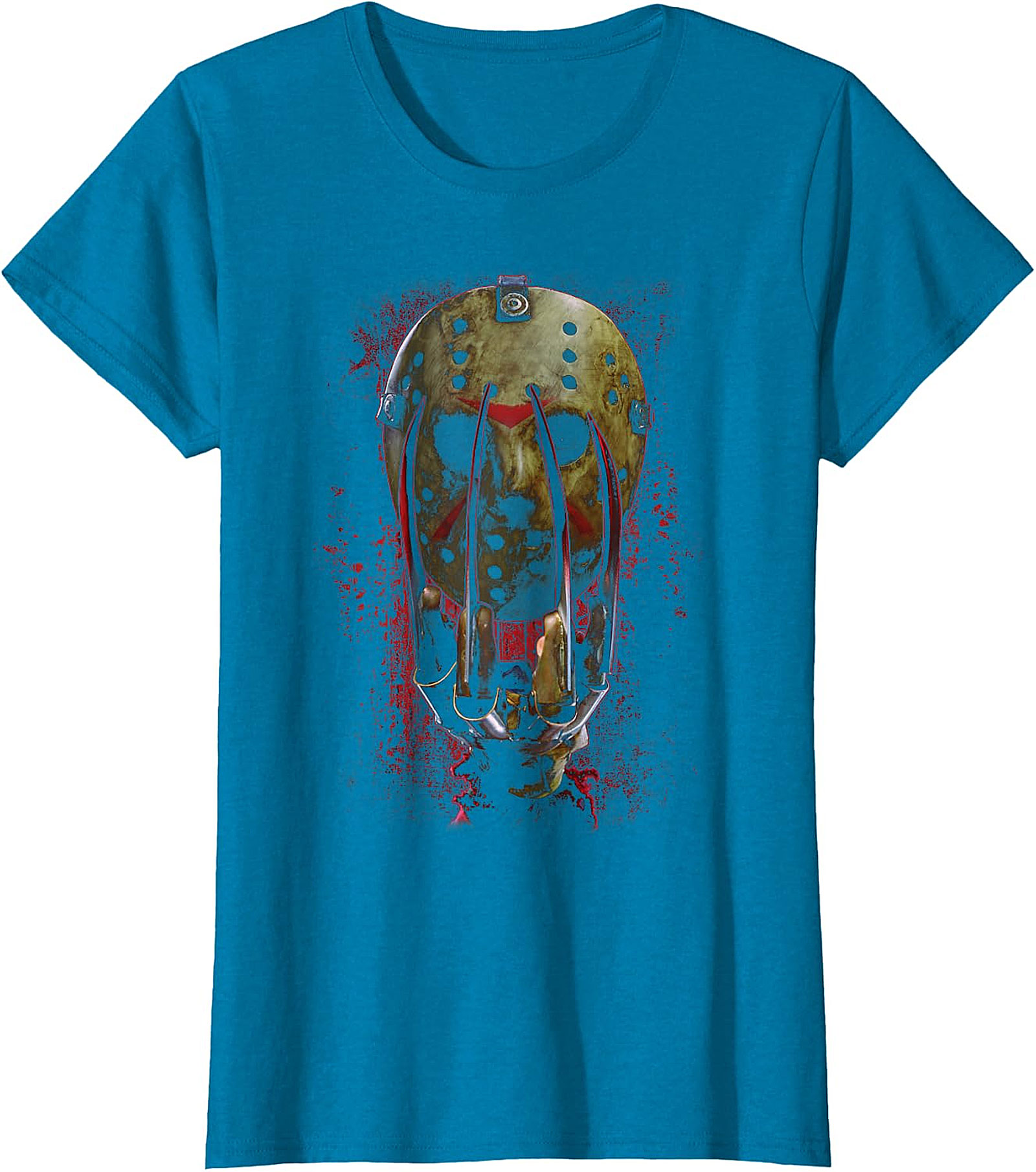 Horror Icons Crossover Mask & Claws Graphic T-Shirt
