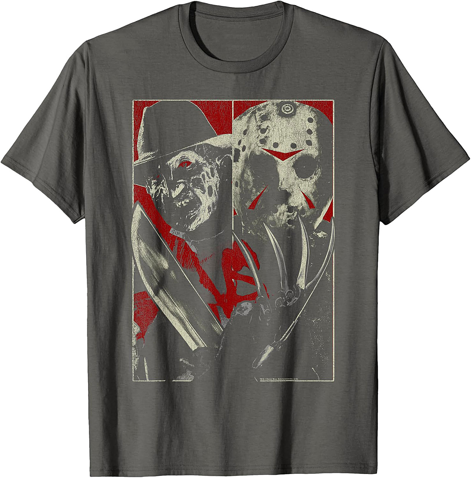 Freddy vs. Jason Split Horror Icon Graphic T-Shirt