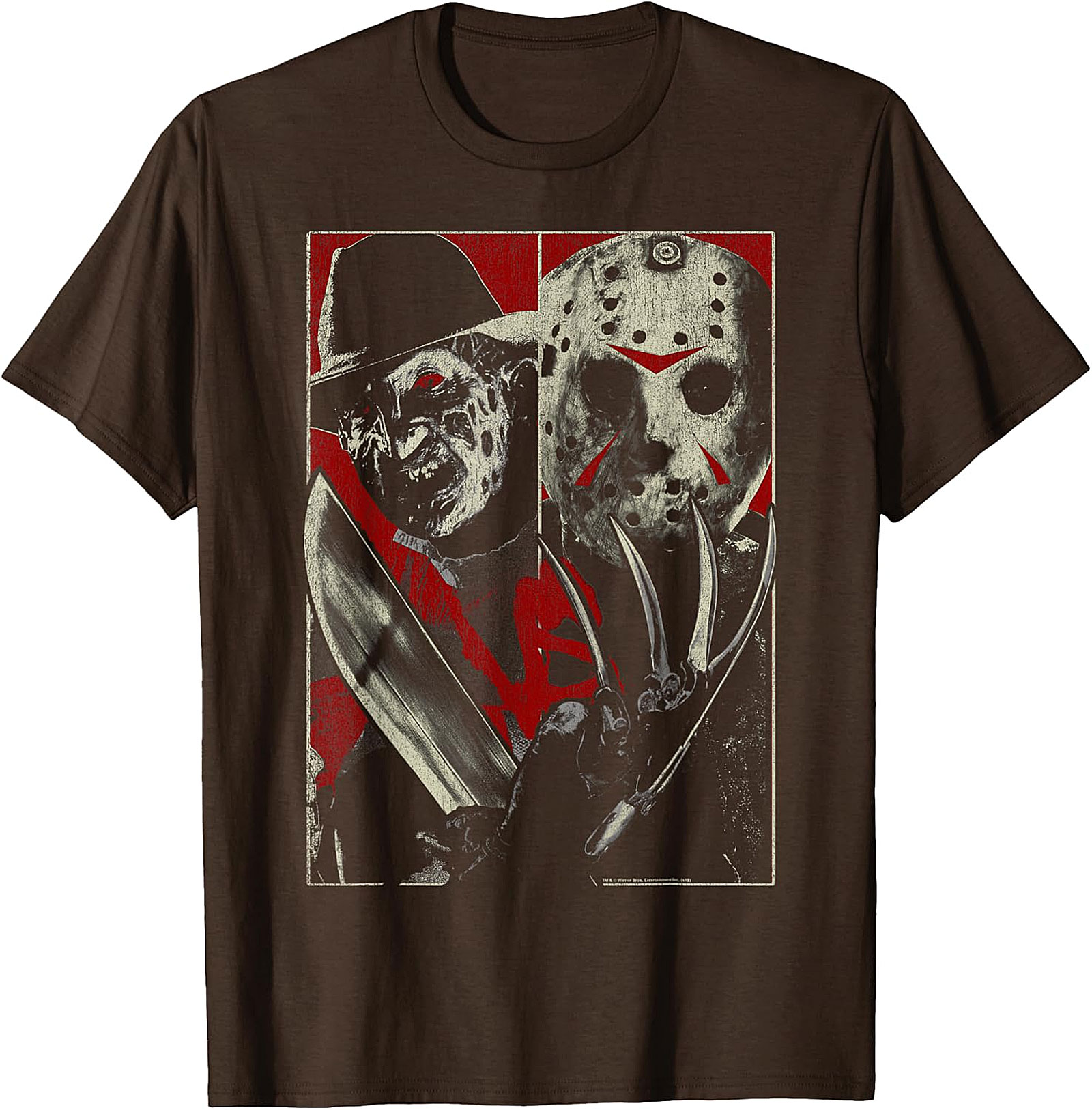 Freddy vs. Jason Split Horror Icon Graphic T-Shirt
