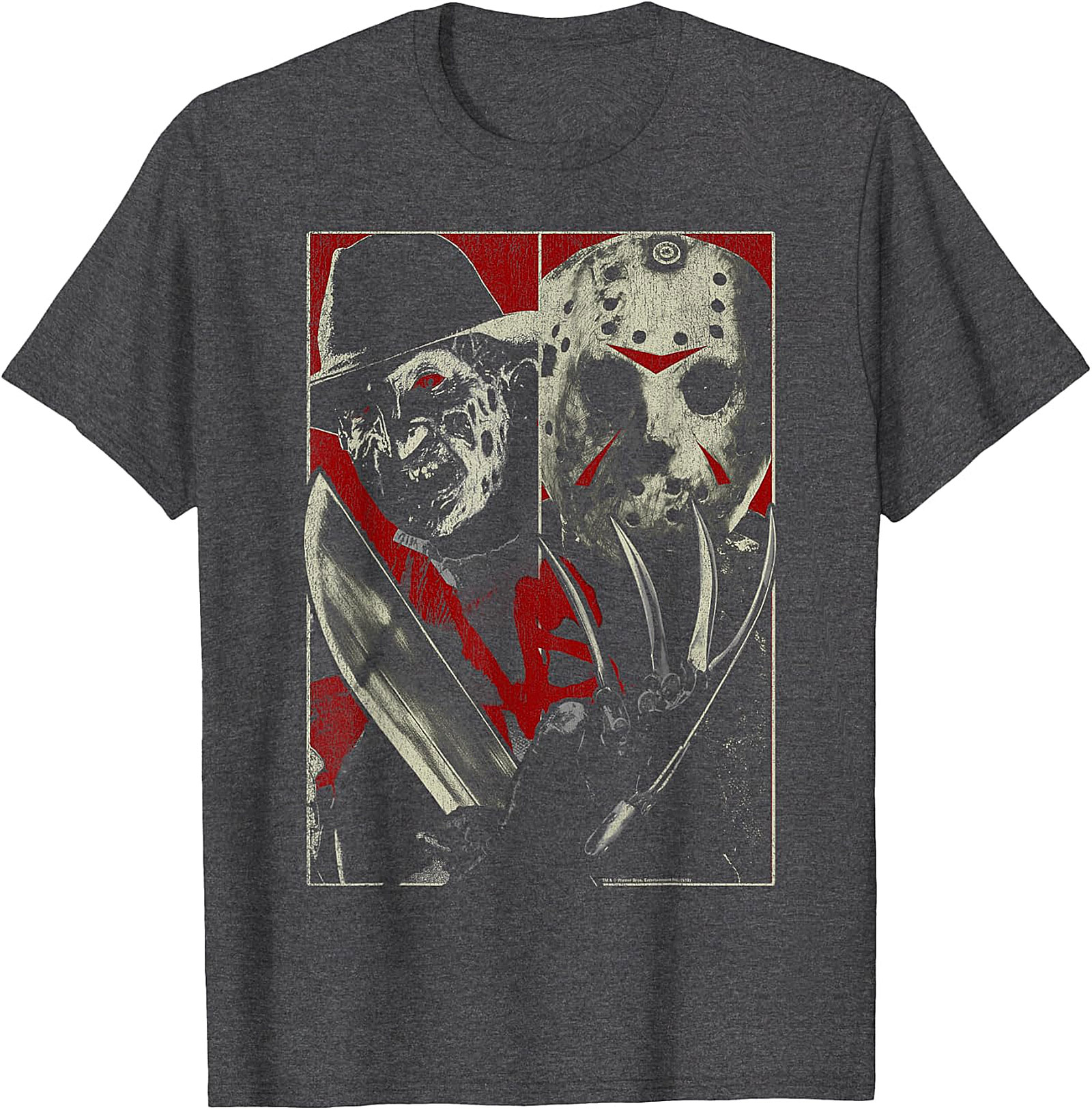 Freddy vs. Jason Split Horror Icon Graphic T-Shirt