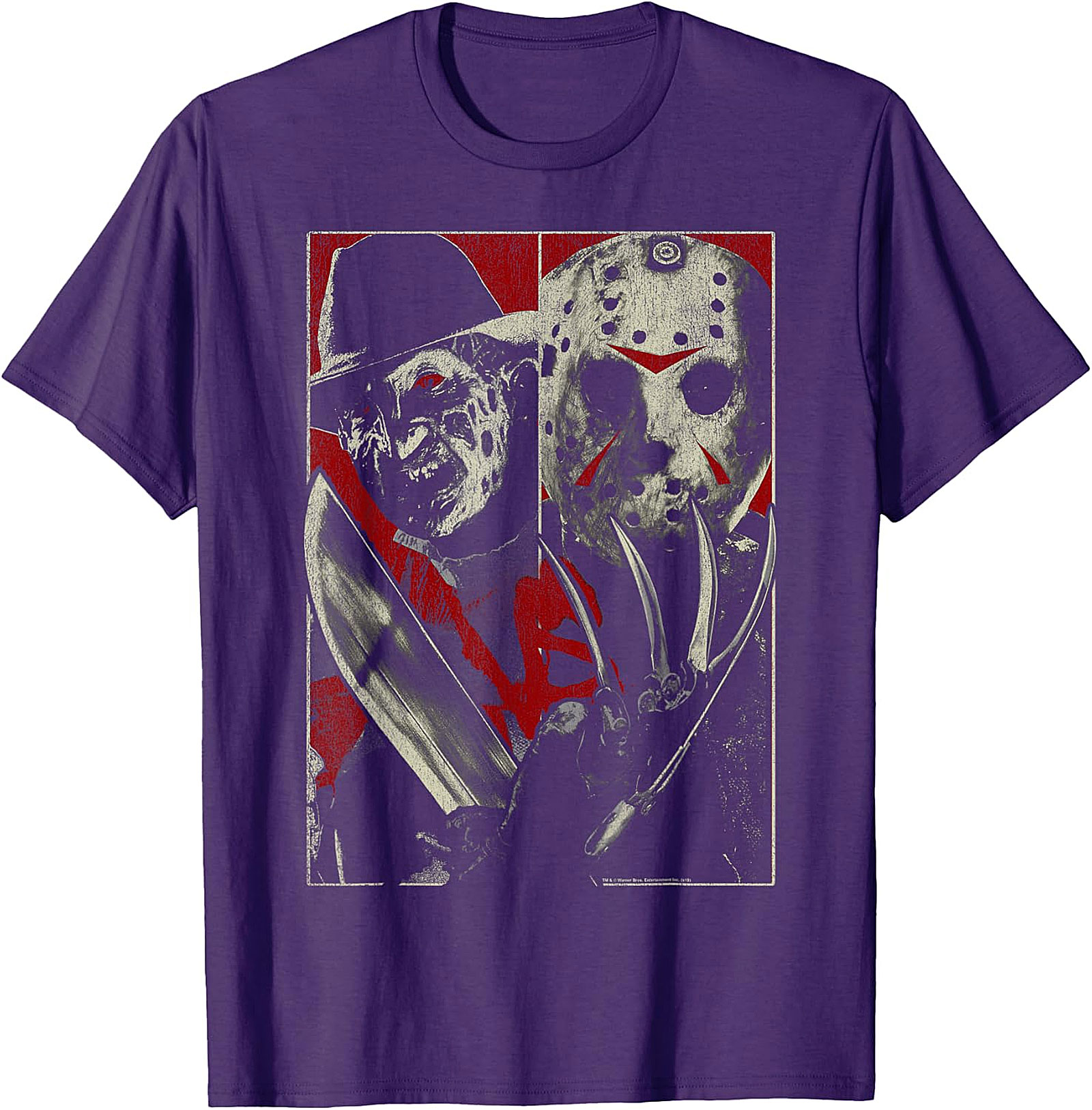 Freddy vs. Jason Split Horror Icon Graphic T-Shirt