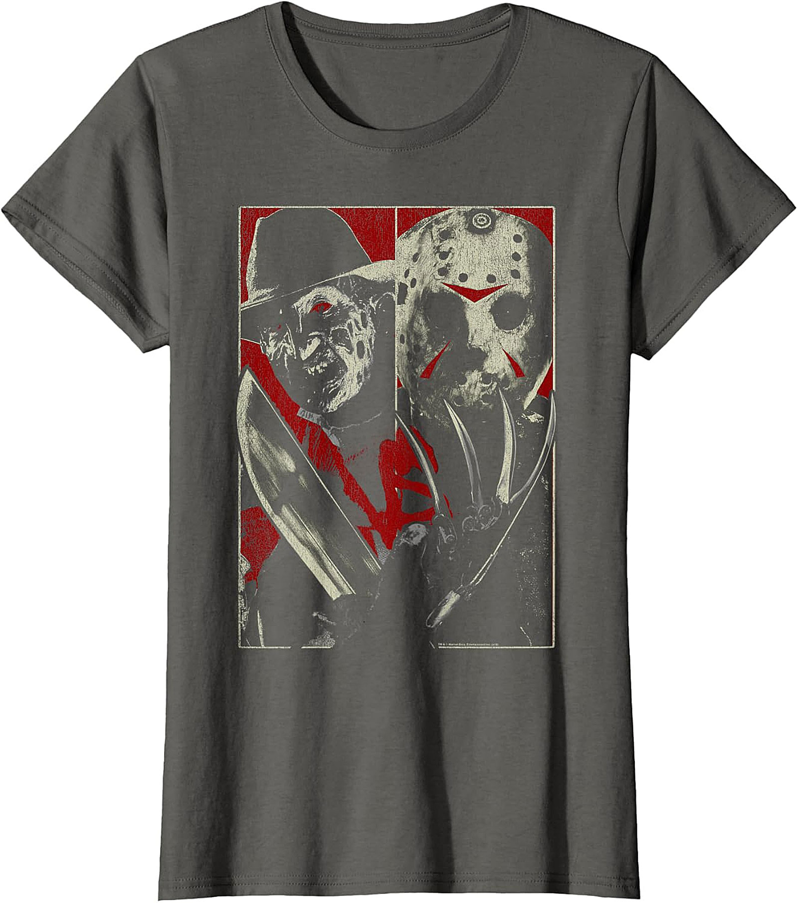 Freddy vs. Jason Split Horror Icon Graphic T-Shirt