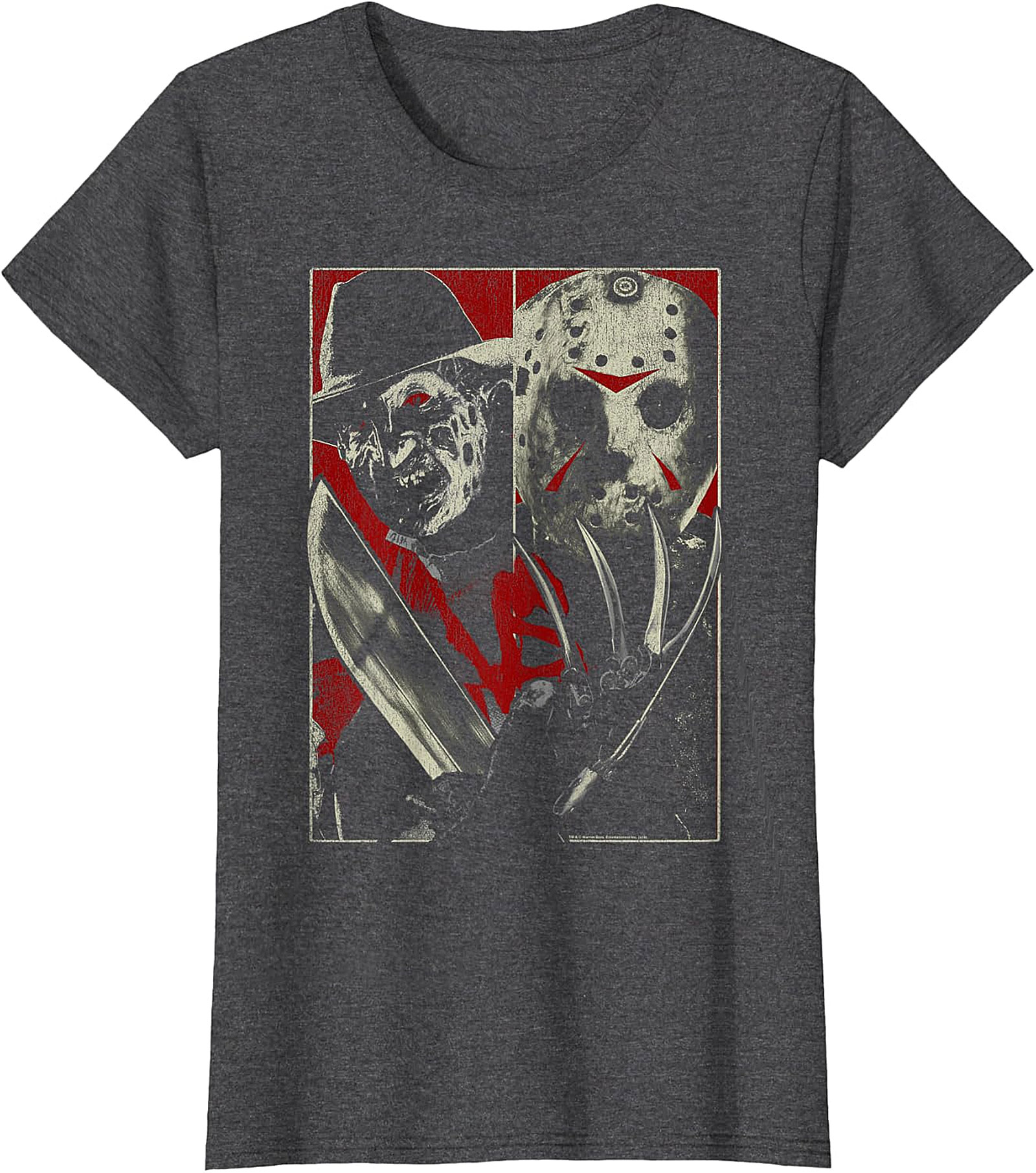 Freddy vs. Jason Split Horror Icon Graphic T-Shirt