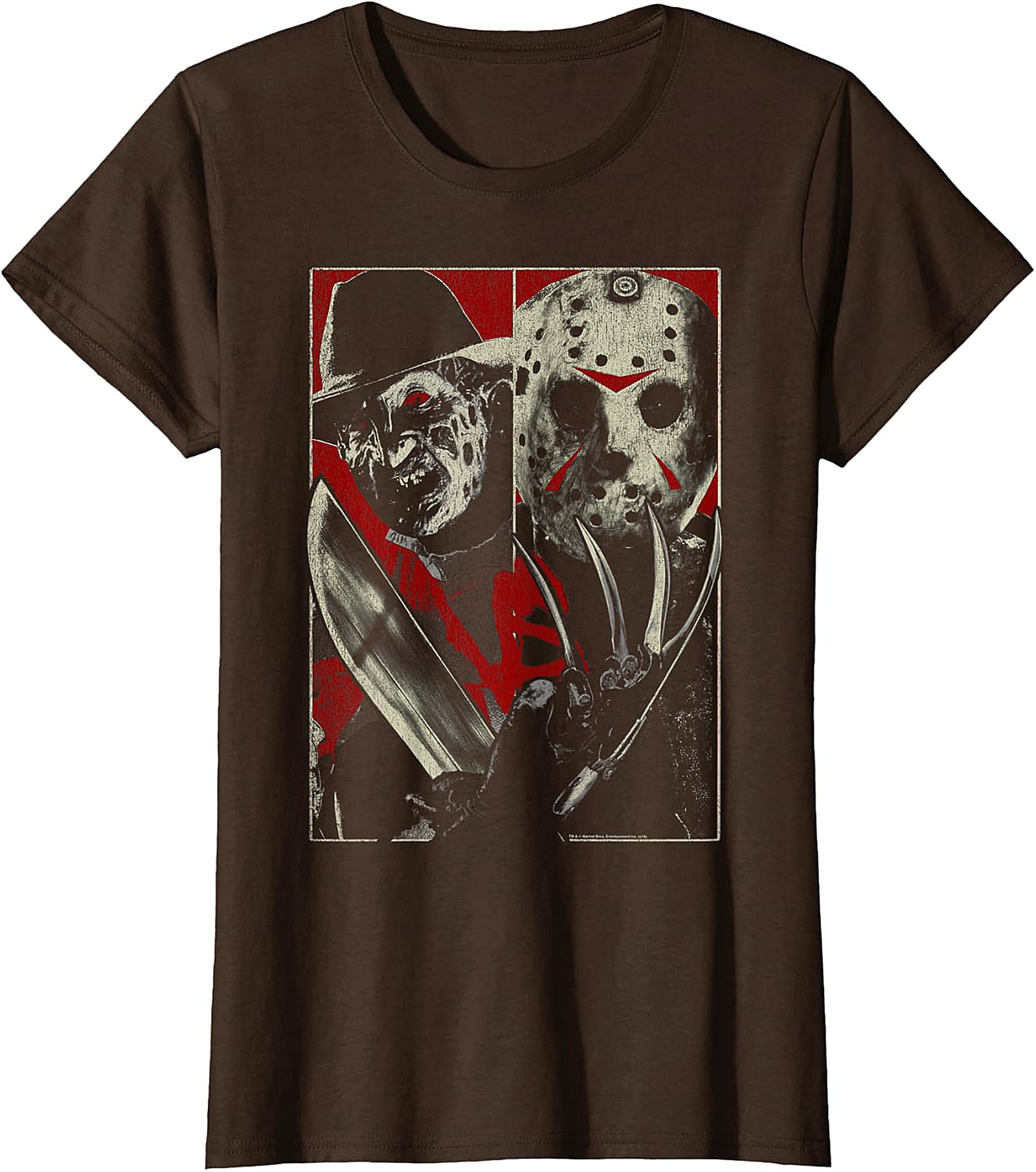 Freddy vs. Jason Split Horror Icon Graphic T-Shirt