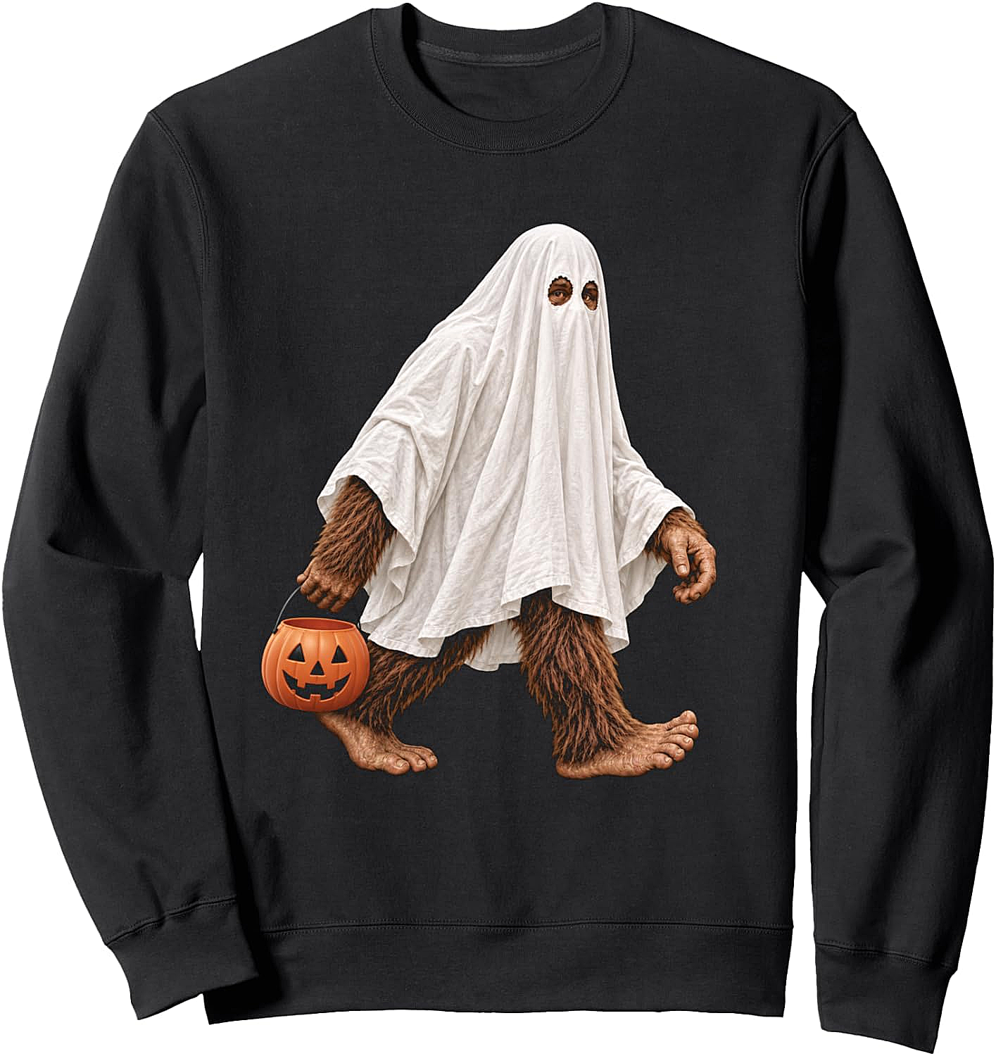 Bigfoot Ghost Halloween Sweatshirt - Funny Sasquatch Tee