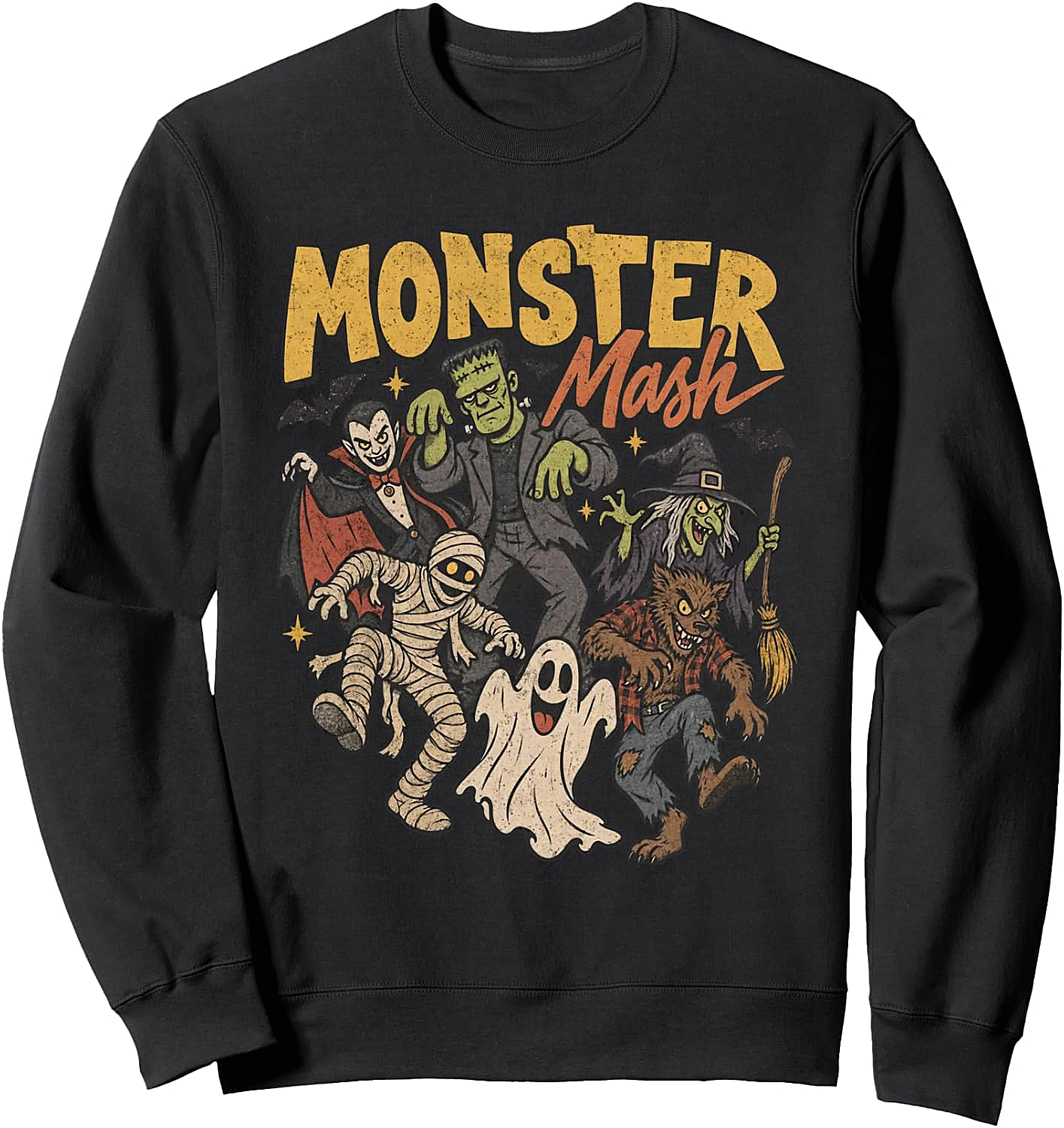 Cute Vintage 90s Monster Mash Halloween Sweatshirt