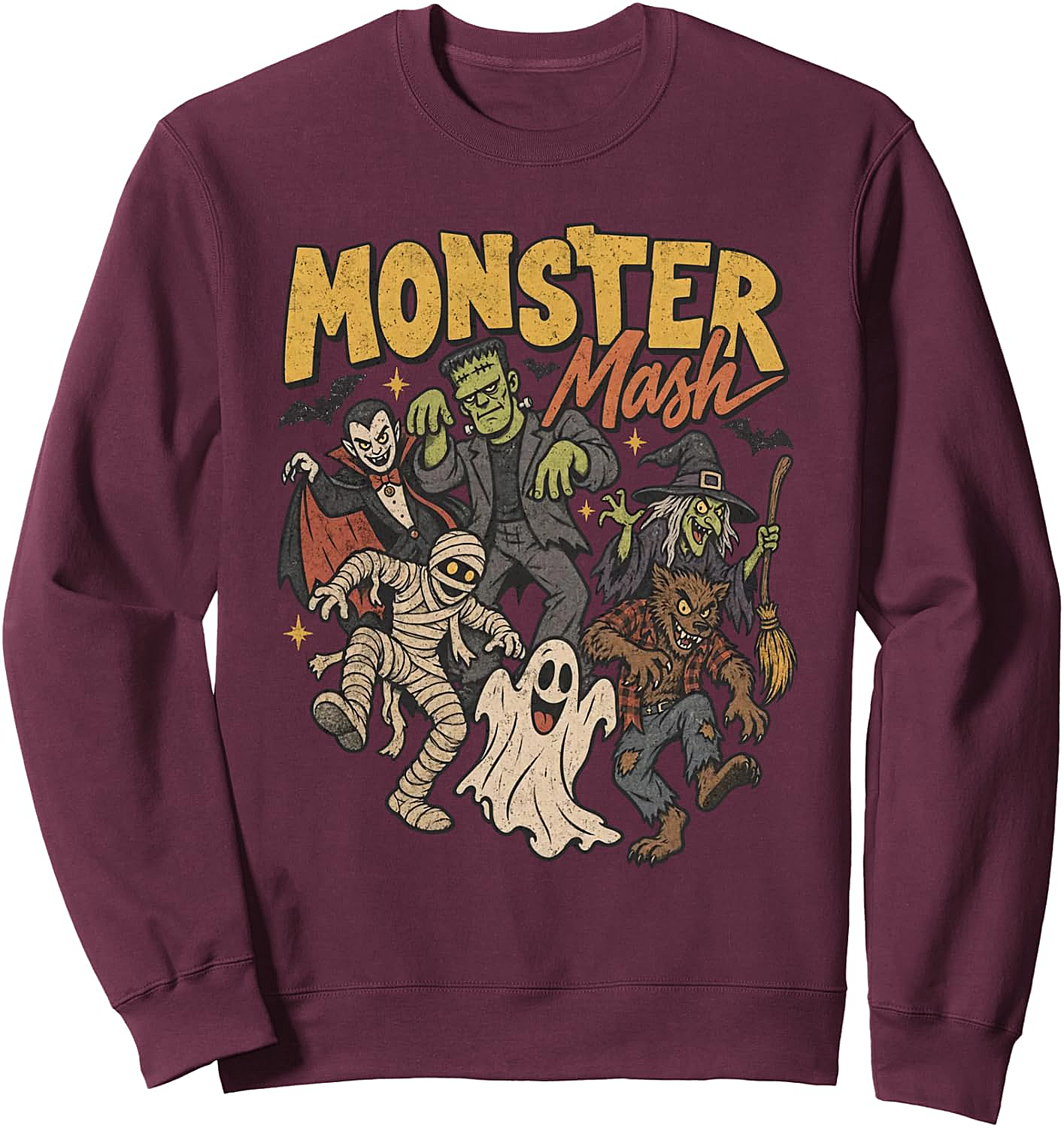 Cute Vintage 90s Monster Mash Halloween Sweatshirt