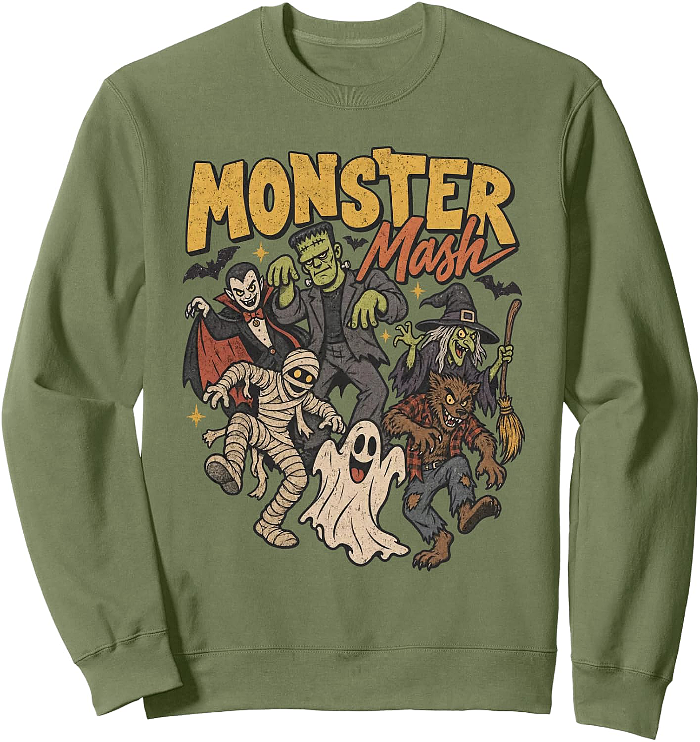 Cute Vintage 90s Monster Mash Halloween Sweatshirt