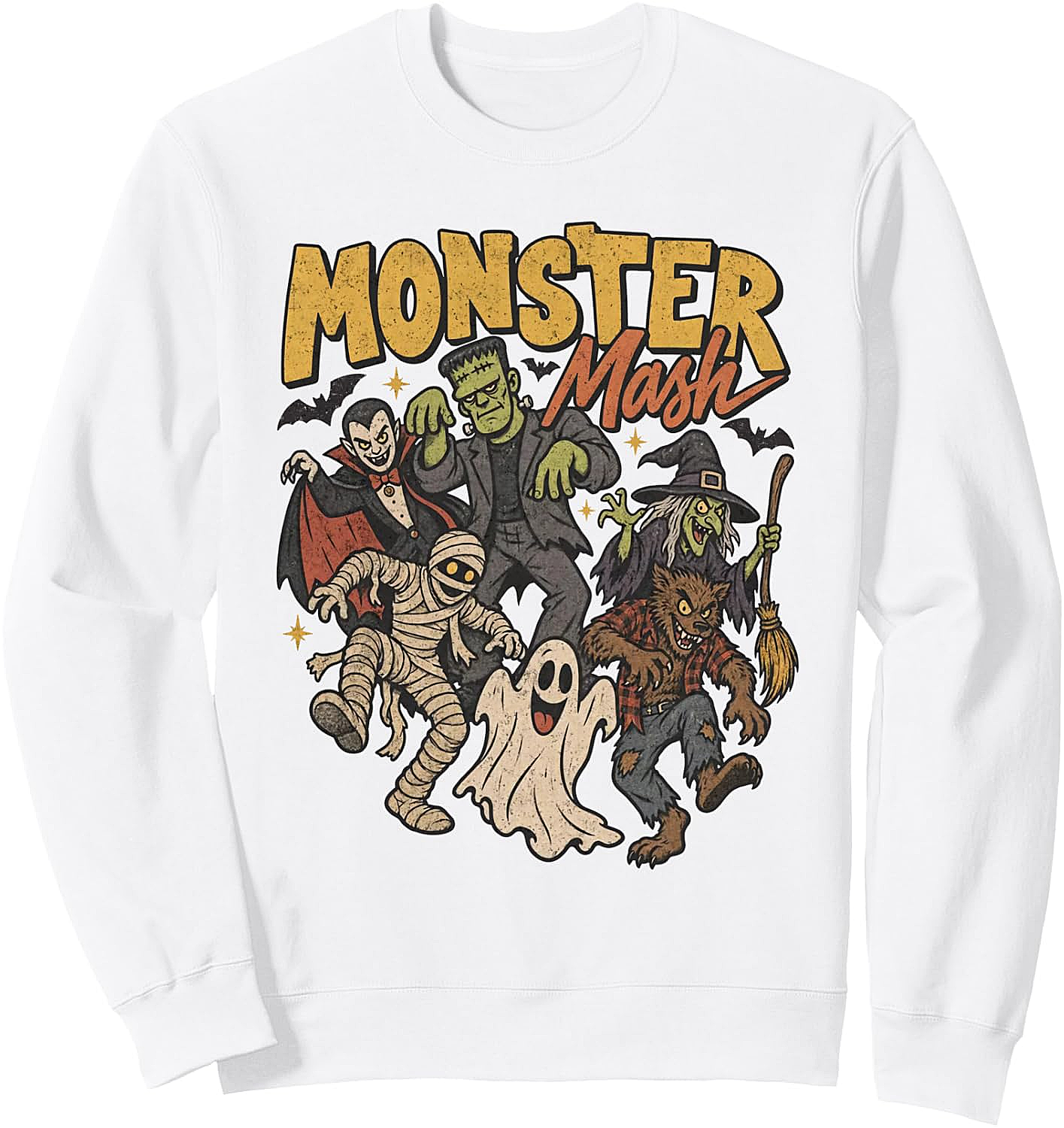 Cute Vintage 90s Monster Mash Halloween Sweatshirt
