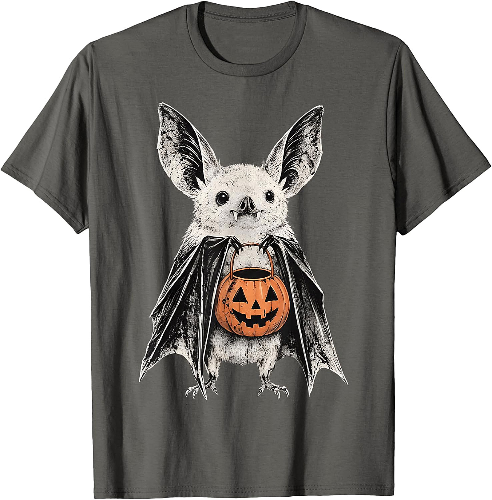 Cute Bat Trick-or-Treat Pumpkin T-Shirt | Halloween Apparel